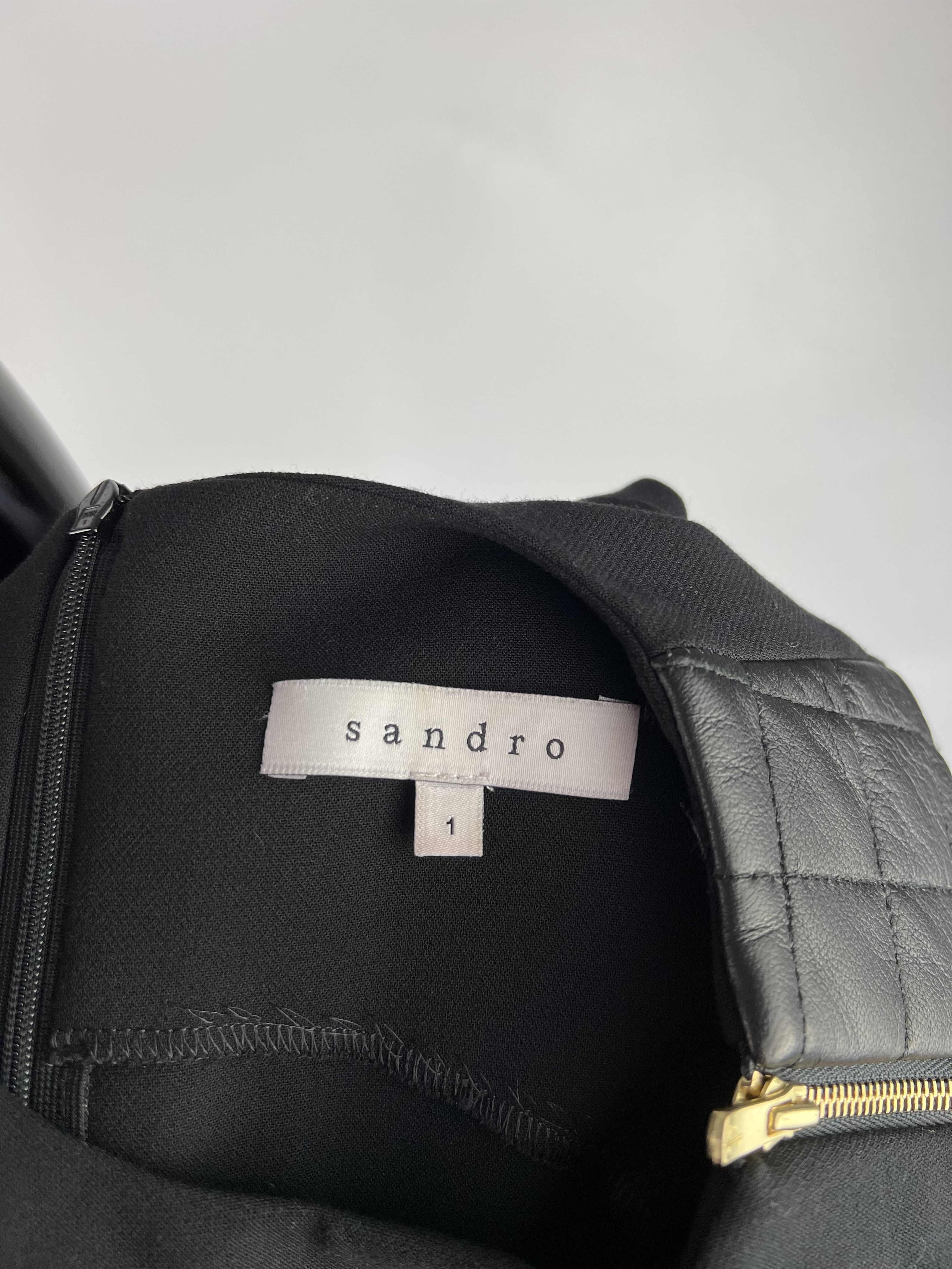 Sandro Sandro Black Sleeveless Dress Size 1 Leather Details Size S / US 4 / IT 40 - 9 Thumbnail