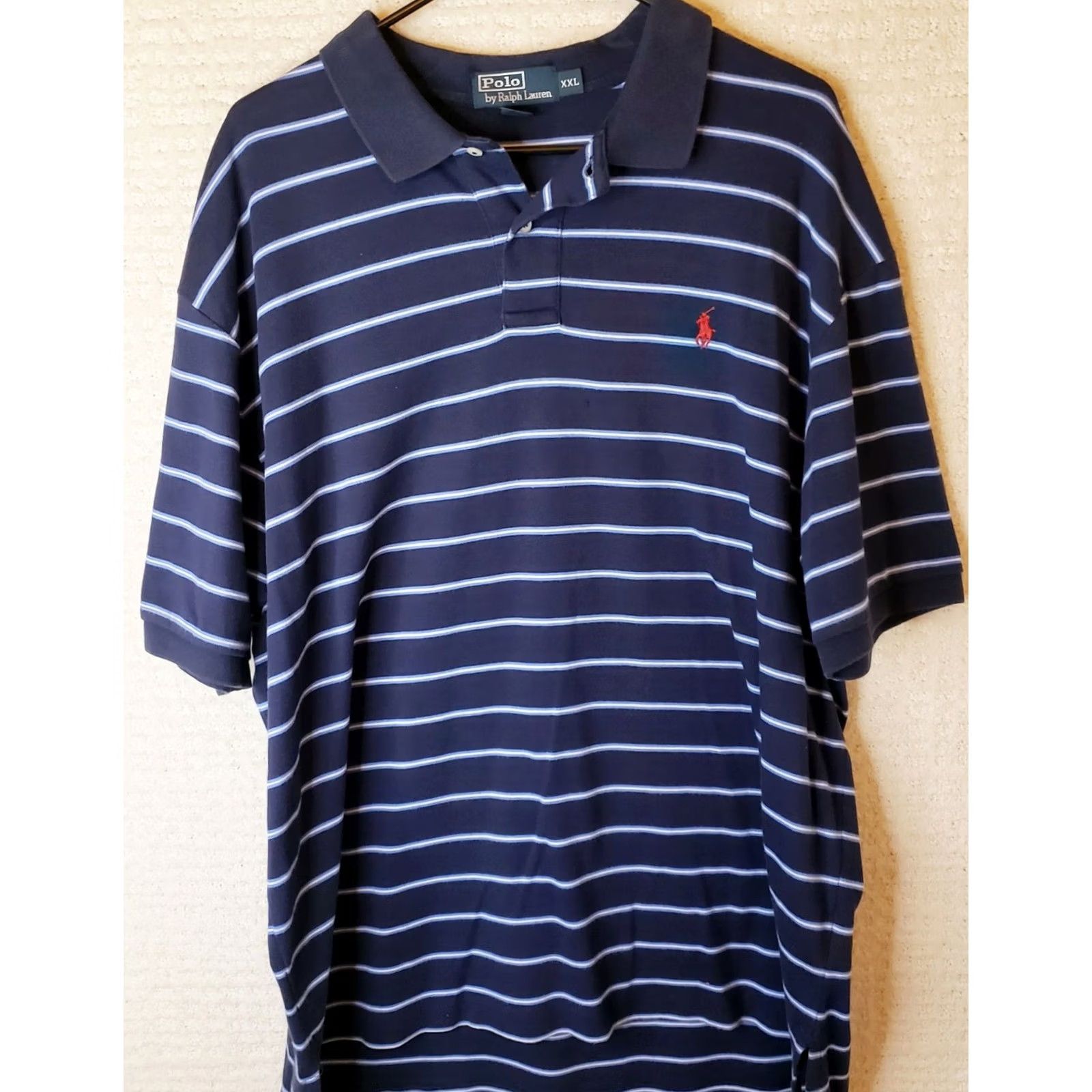 Polo Ralph Lauren Polo Ralph Lauren Shirt Men's 2XL Blue Striped Short Sleeve Collared Logo Polo Shirt Size US XXL / EU 58 / 5 - 2 Thumbnail