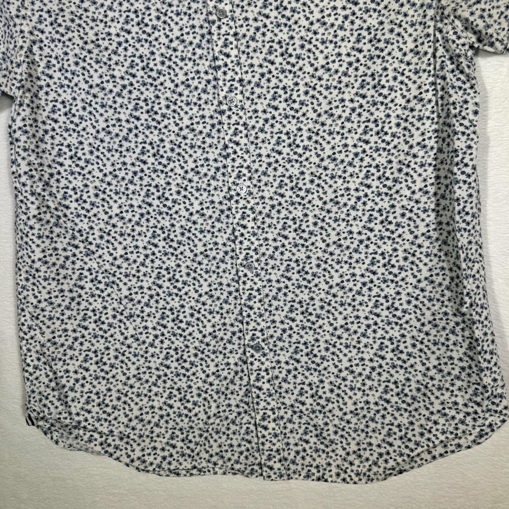 Denime Denim & Flower Shirt Mens Medium Blue White Floral Button-Down Short Sleeve Cotton Size US M / EU 48-50 / 2 - 3 Thumbnail
