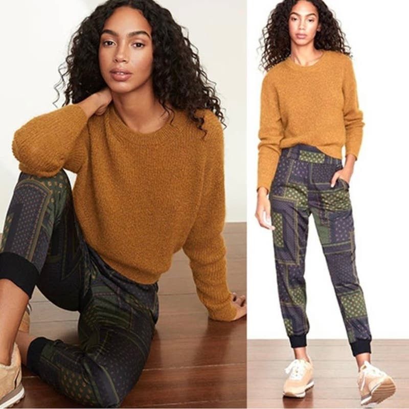 image of Veronica Beard Melinda Crew Neck Sweater In Gold (S), Women's (Size Small)