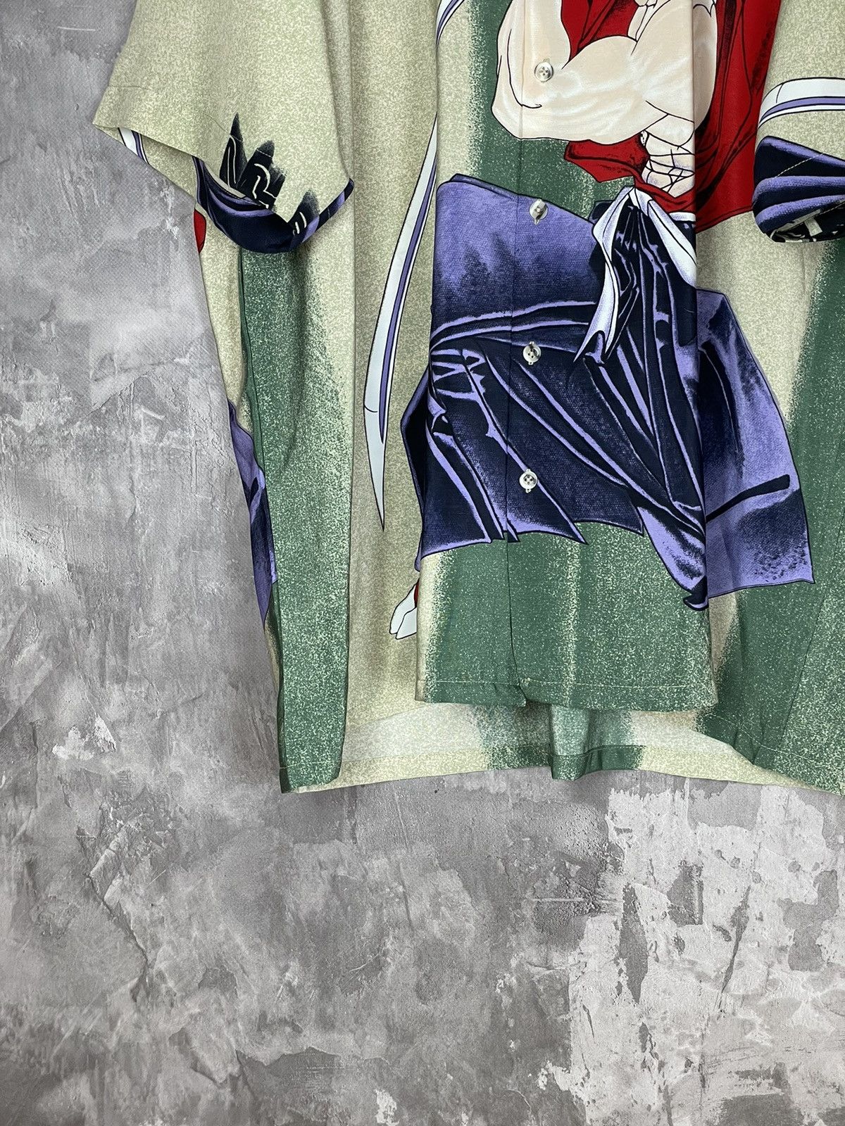 Anime × Japanese Brand × Vintage Vintage Samurai Anime Movie Rare Button Up Oversize Shirt Size US L / EU 52-54 / 3 - 5 Thumbnail