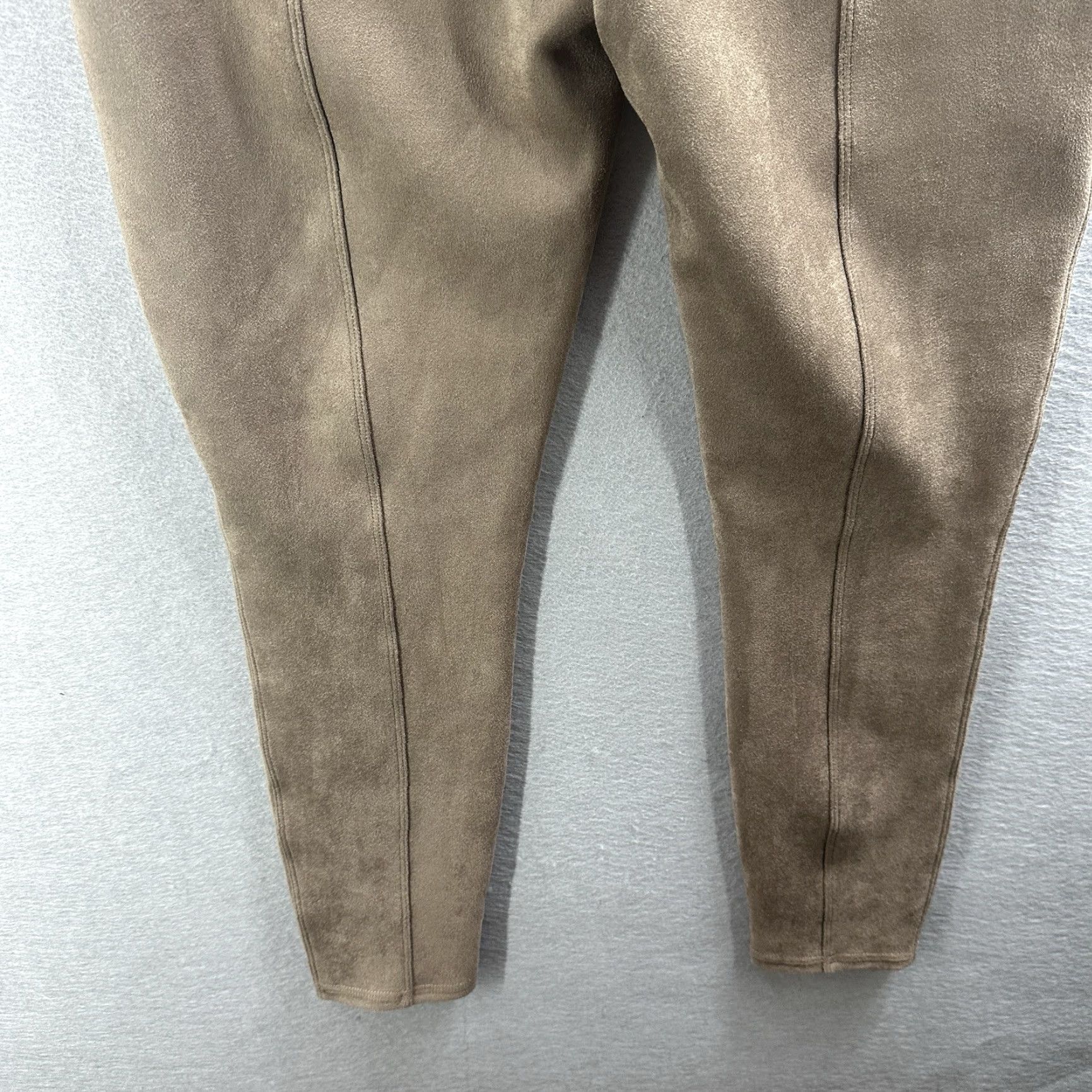 Spanx SPANX Faux Suede Leggings Womens Petite M Camel Beige Velvet Shaping High Rise Slimming Made in USA Womens Petite M Beige Velvet Leggings Size 32" / US 10 / IT 46 - 5 Thumbnail
