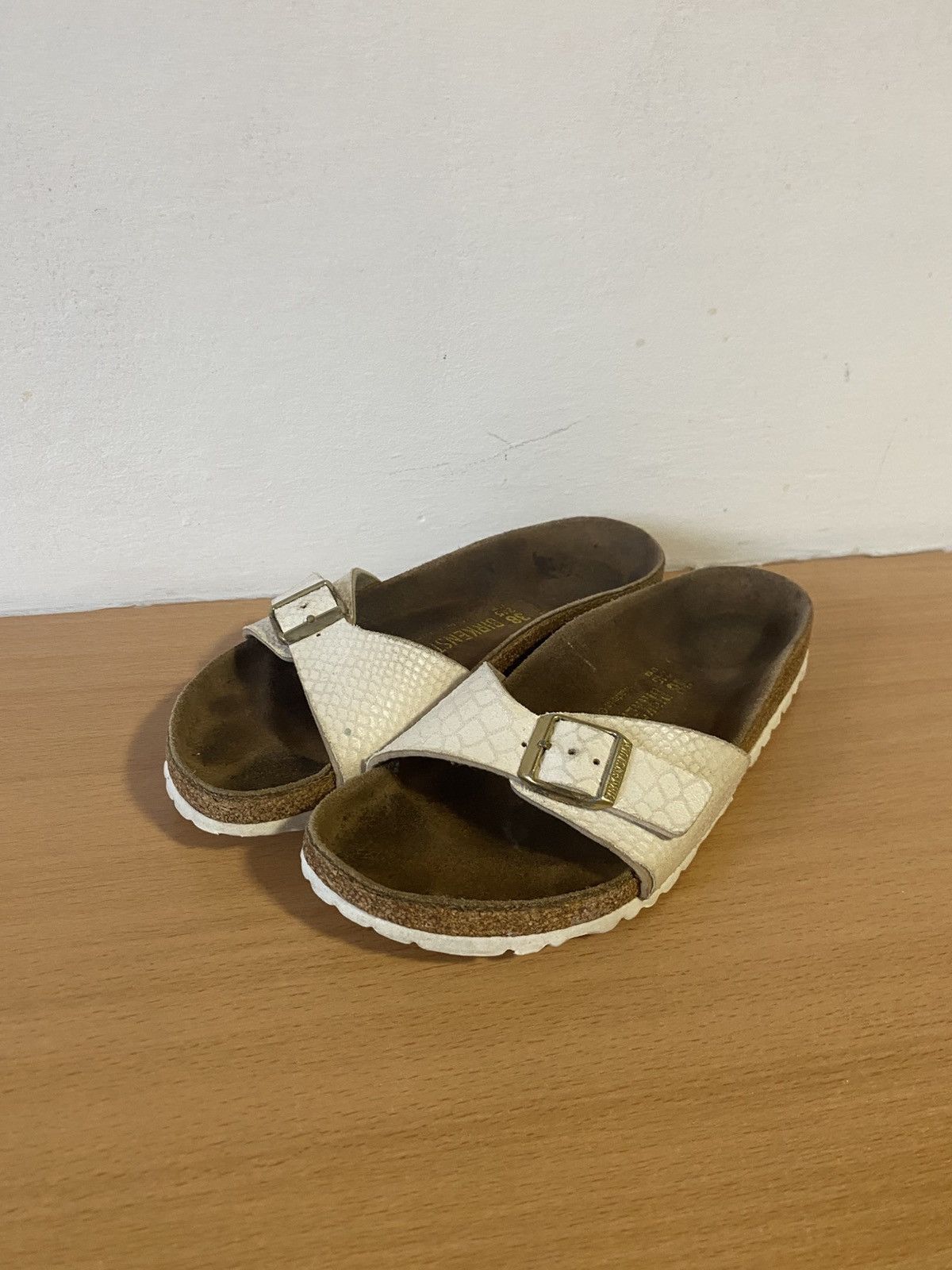Birkenstock Birkenstock Madrid Sandals Snake Ivory Women's Shoes Size US 8 / IT 38 - 1 Thumbnail