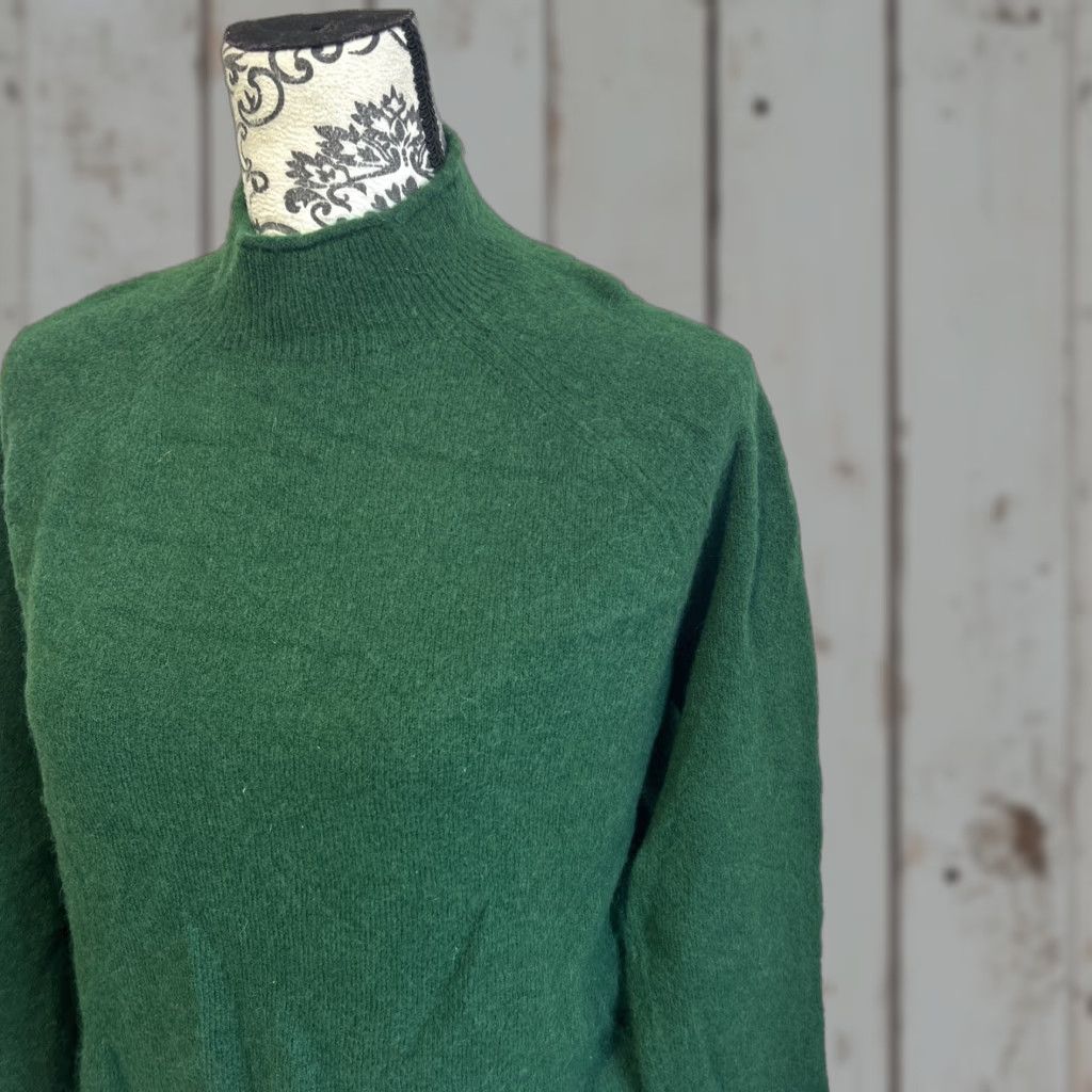 J.Crew J.Crew Wool Alpaca Mock Neck Pullover Sweater Womens Sz S Green, Lightweight, Stretch, Classic Size S / US 4 / IT 40 - 1 Thumbnail