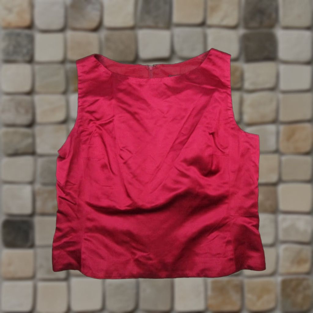 Bergdorf Goodman VINTAGE Bergdore Goodman Tank Top Women's 12 Red Silk Blend Sleeveless Casual Blouse Size XL / US 12-14 / IT 48-50 - 1 Thumbnail