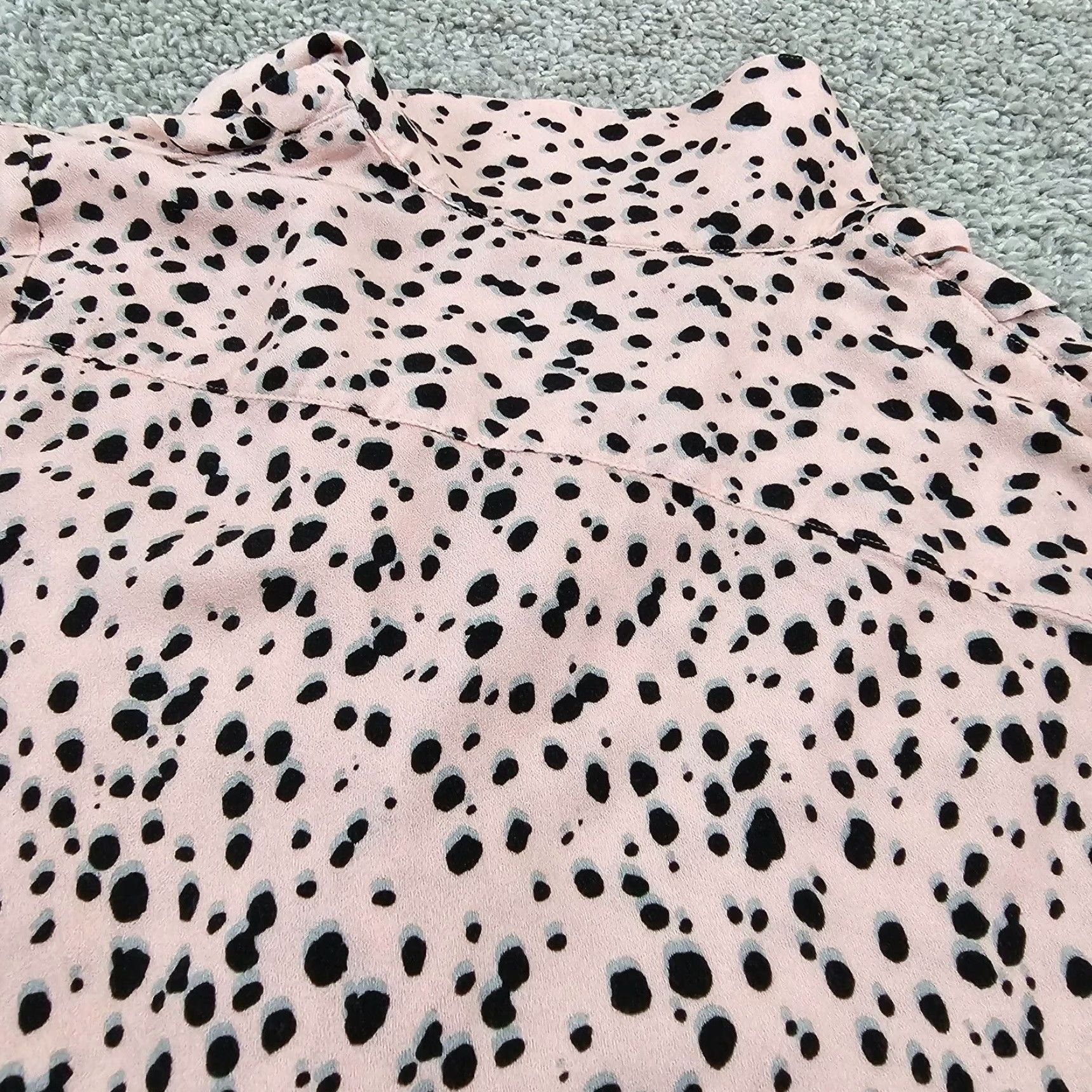 Pinko VINTAGE The Shirt Rochelle Behrens Button-Up Shirt Womens XS Pink Polka Dot Long Sleeve Size XS / US 0-2 / IT 36-38 - 7 Thumbnail