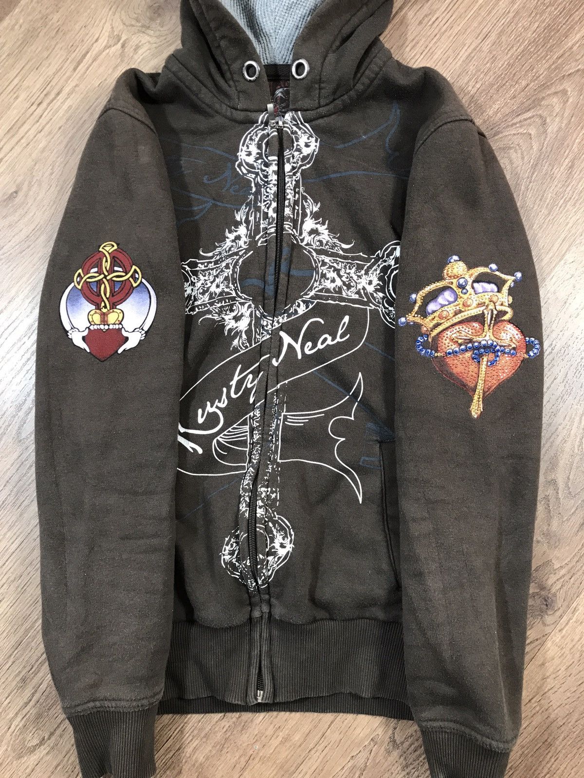 Japanese Brand Vintage Zip Hoodie Ed Hardy Style Y2K Size S / US 4 / IT 40 - 6 Thumbnail