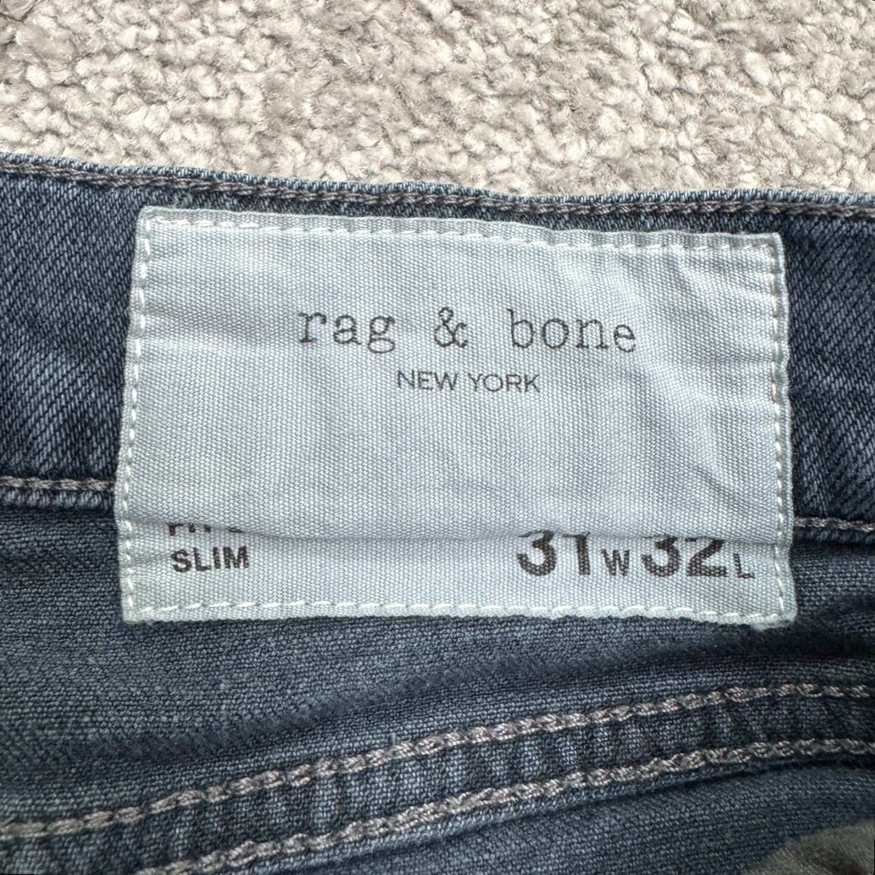 Rag & Bone RAG & BONE Fit 2 Denim Jeans Mens 31x32 Slim Straight Mid Rise Blue 5-Pocket Designer Classic Mens Size US 31 - 6 Thumbnail
