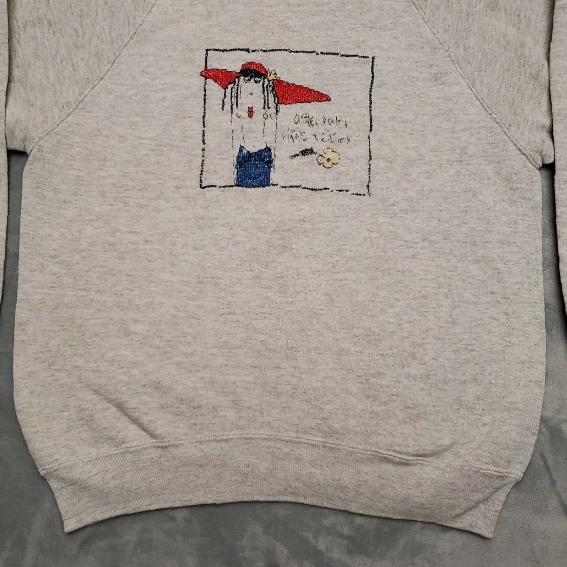 Jerzees VINTAGE Jerzees Sweatshirt Mens M Embroidered Art Graphic Pullover Made in USA Gray Crew Neck 90s USA Flower Mens Size US M / EU 48-50 / 2 - 2 Thumbnail