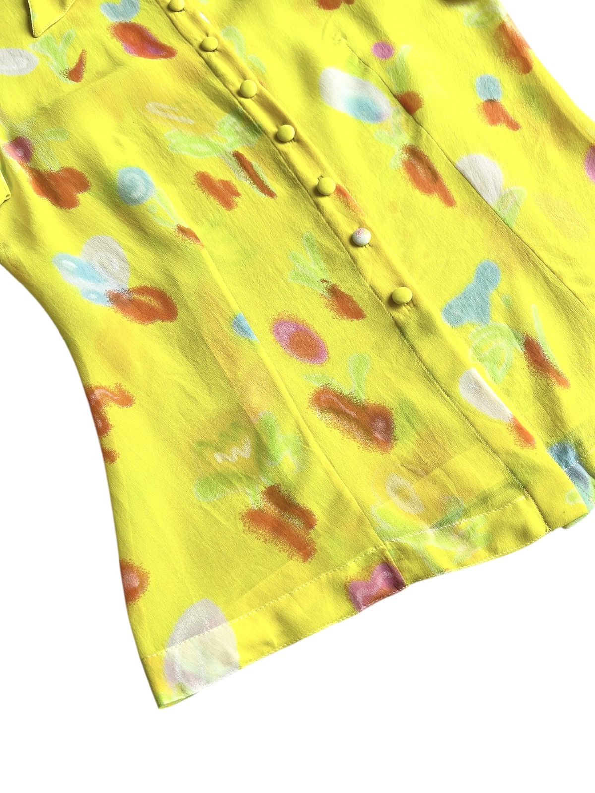 Versace SS1996 Gianni Versace Neon Yellow Spray Paint Silk Blouse Size S / US 4 / IT 40 - 6 Thumbnail