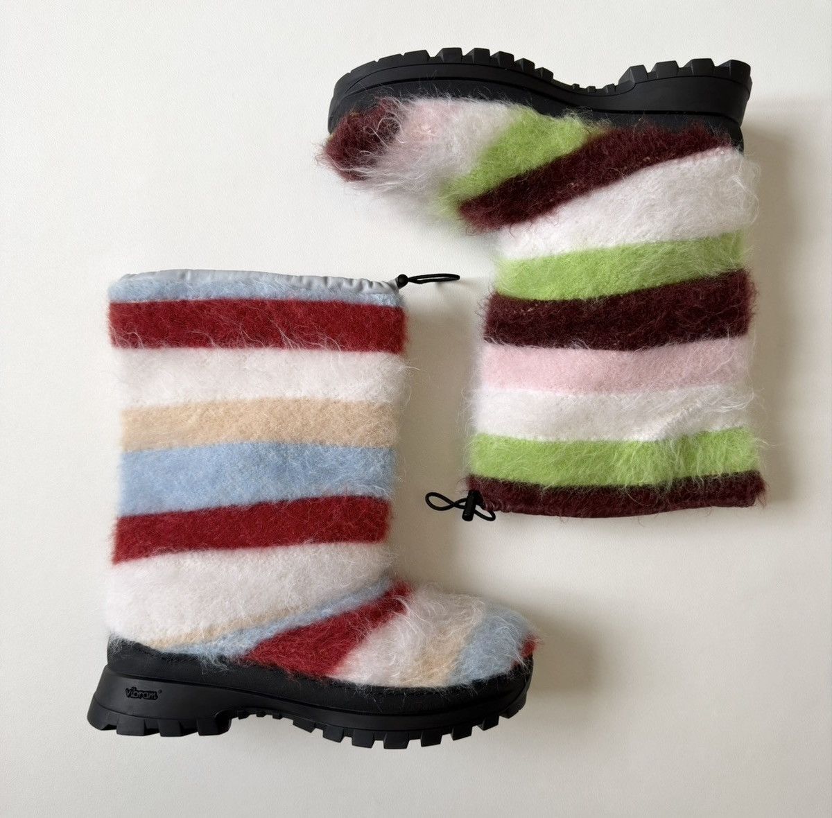 Marni Sample Striped Mohair Engineer Boots Size US 10 / EU 43 - 23 Thumbnail
