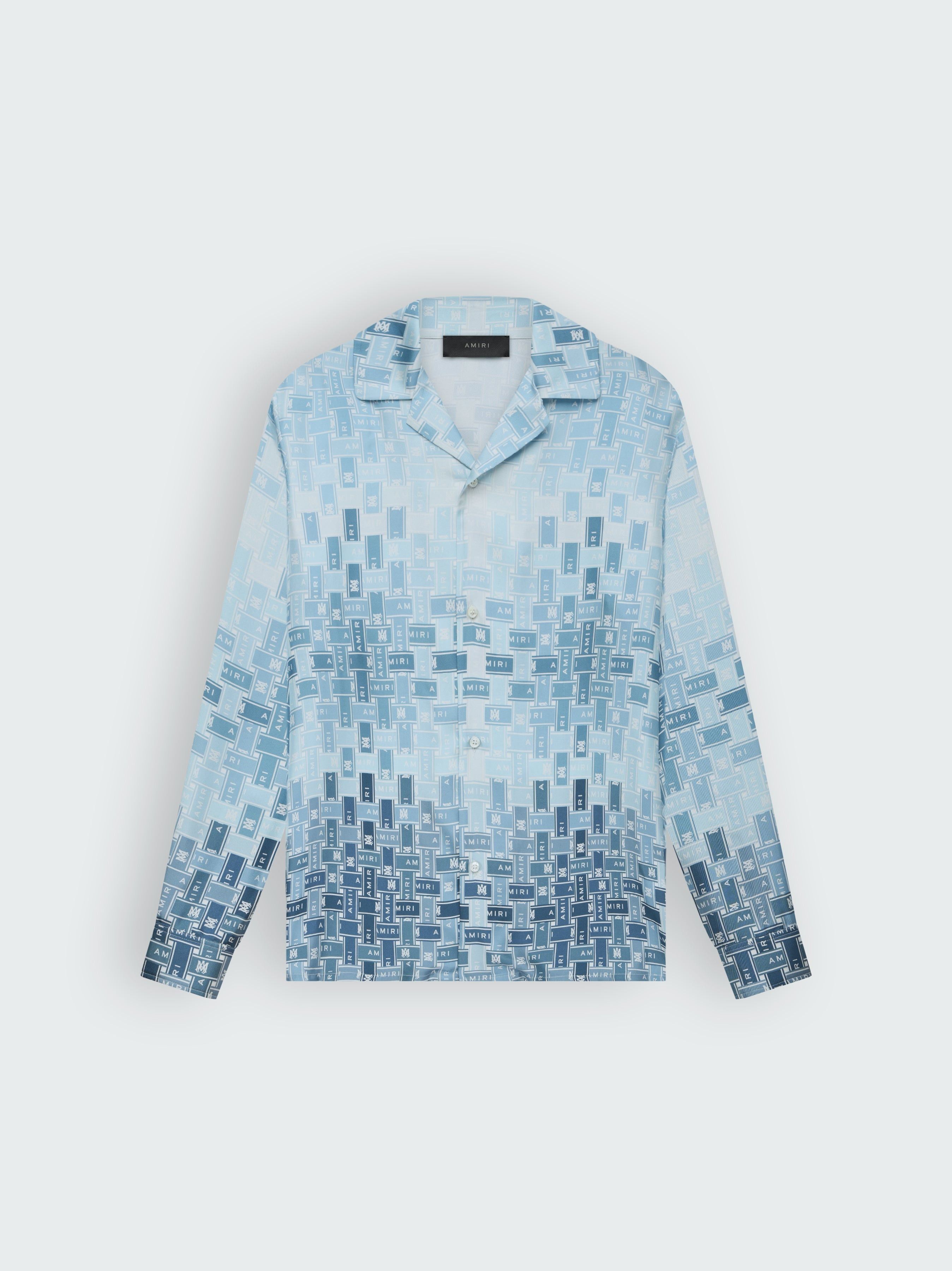 Amiri o1s1wg110825 Gradient Tape Shirt in Blue/White Size US XL / EU 56 / 4 - 1 Thumbnail