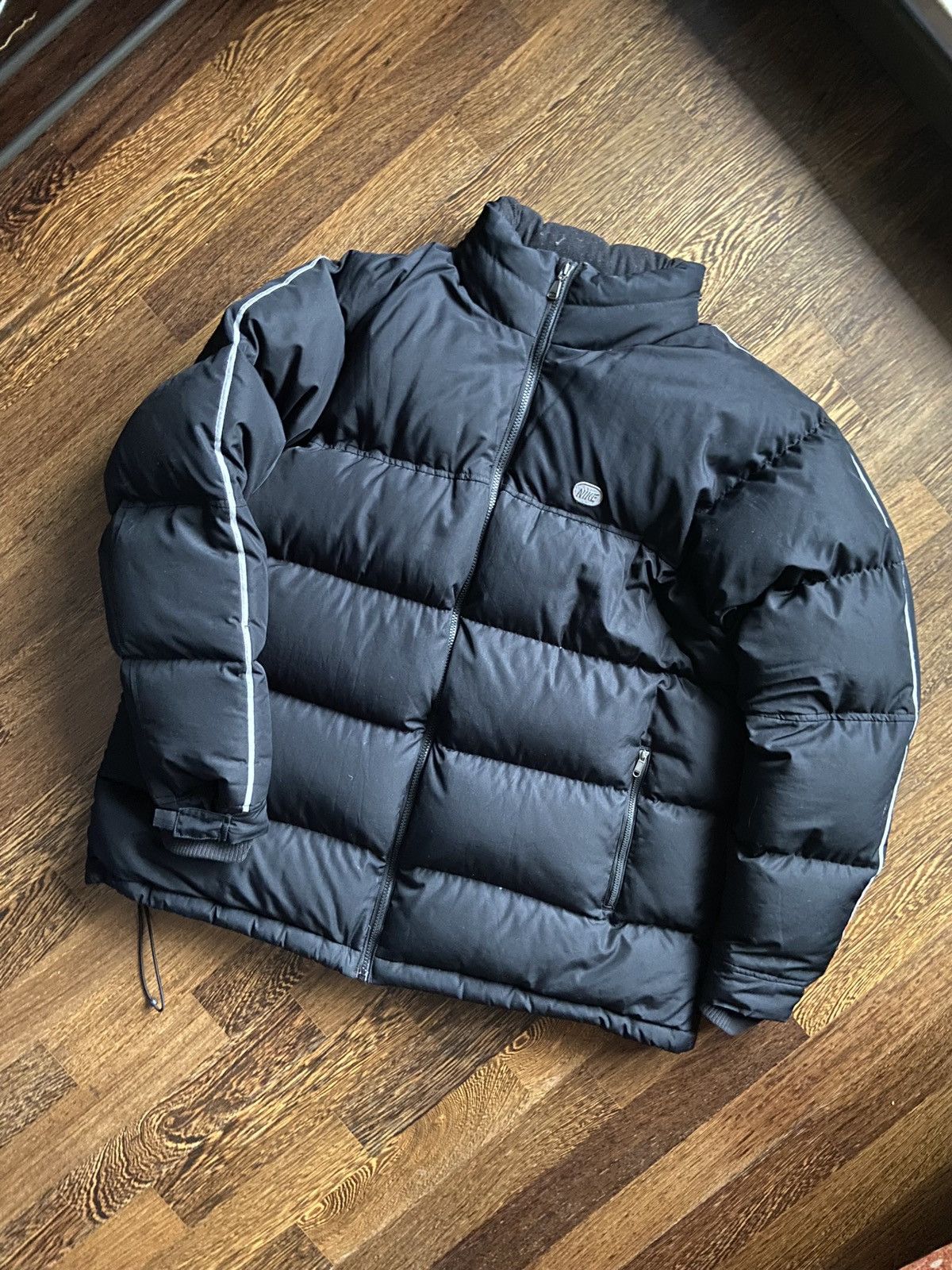 Nike × Vintage Nike Vintage Y2K Black Puffer Jacket Mini Logo Size US XXL / EU 58 / 5 - 1 Thumbnail