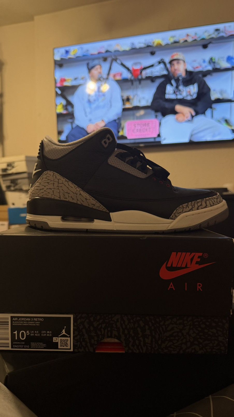 Jordan Brand Jordan 3 black cement Size US 11.5 / EU 44-45 - 6 Thumbnail