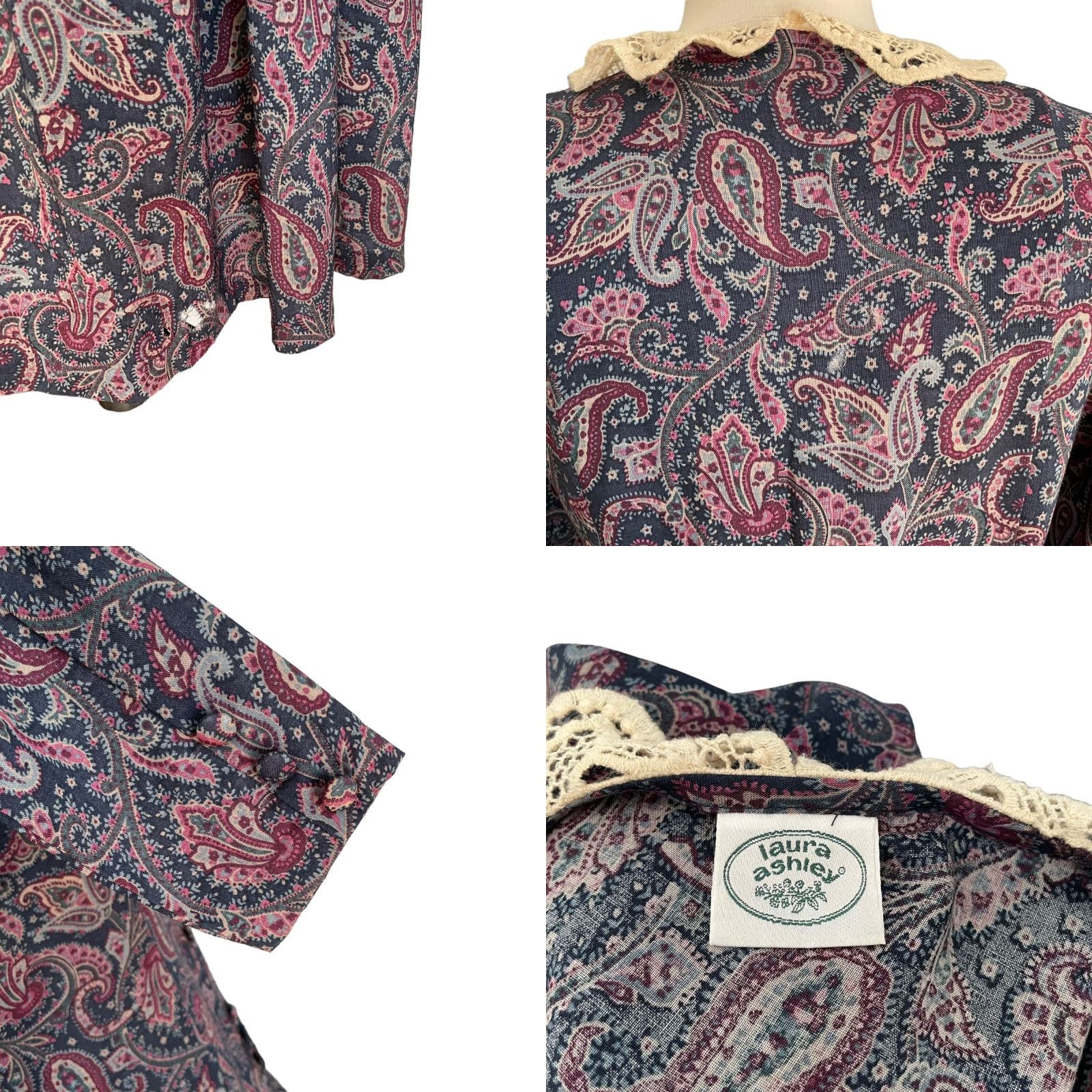 Laura Ashley VINTAGE Laura Ashley Paisley Midi Dress Prairie Cottagecore Victorian Sz S Dress (US 8) Womens Size S / US 4 / IT 40 - 8 Thumbnail