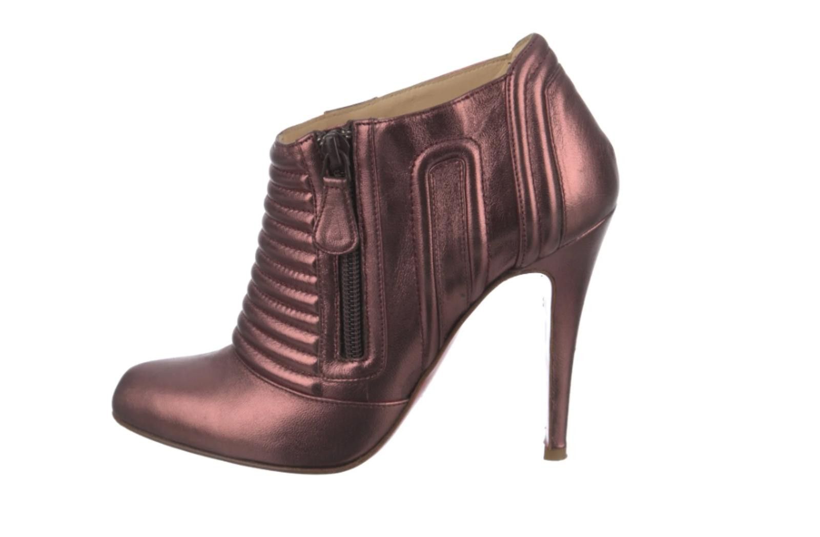 Christian Louboutin Christian Louboutin Sigourney Metallic Booties, US5, IT36 Size US 5 / IT 35 - 1 Thumbnail