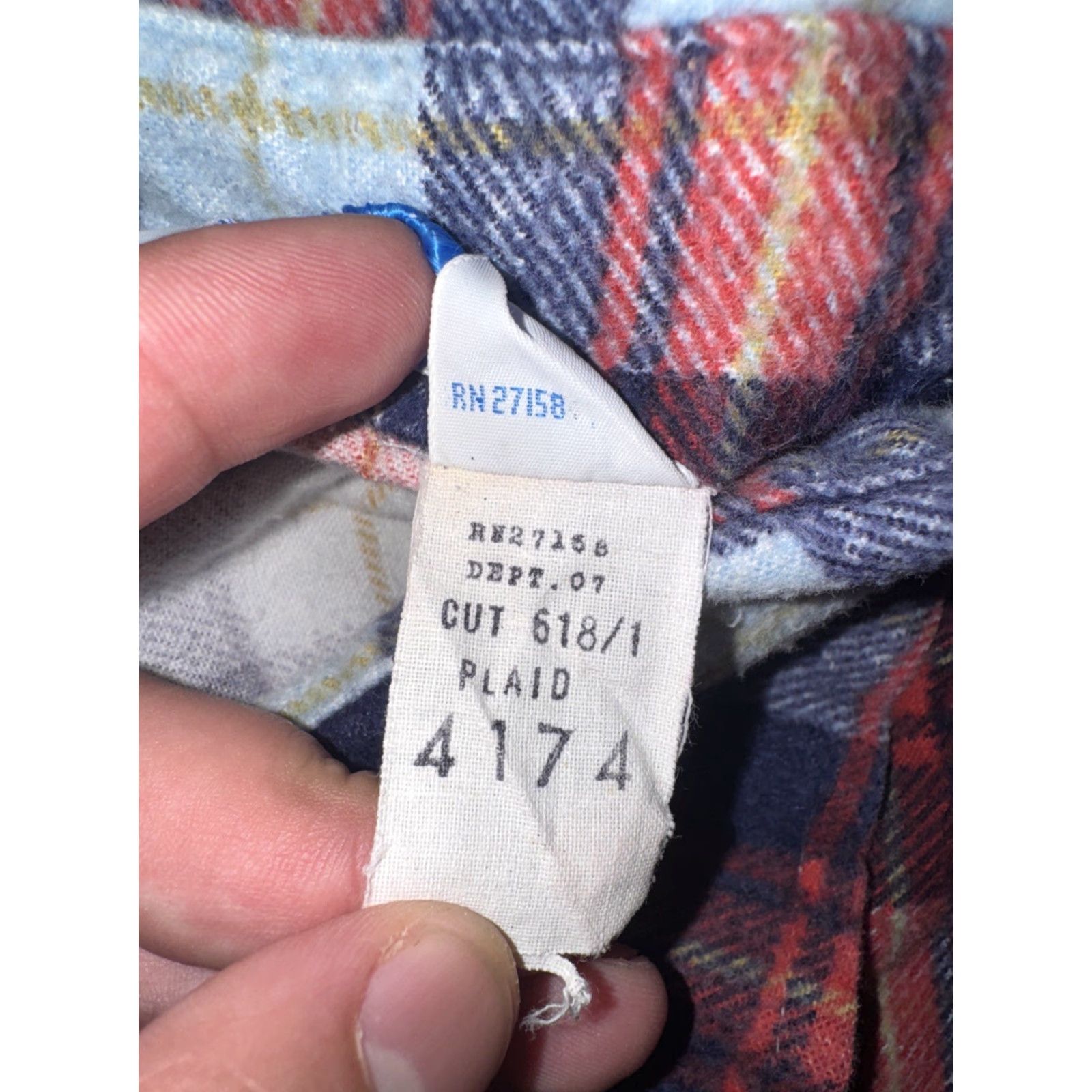 Sears VINTAGE Sears Shirt Womens 14 Plaid Flannel Made in USA Blue Red 1970s Western Size XL / US 12-14 / IT 48-50 - 4 Thumbnail