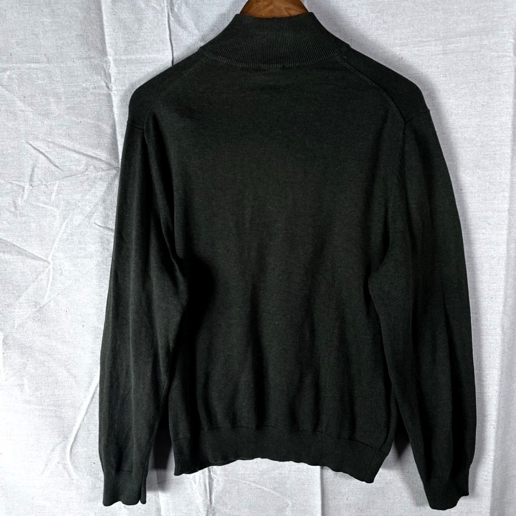 Jos. A. Bank Jos. A. Bank Traveler Men L Olive Green 100% Pima Cotton Quarter Zip Sweater Size US L / EU 52-54 / 3 - 3 Thumbnail
