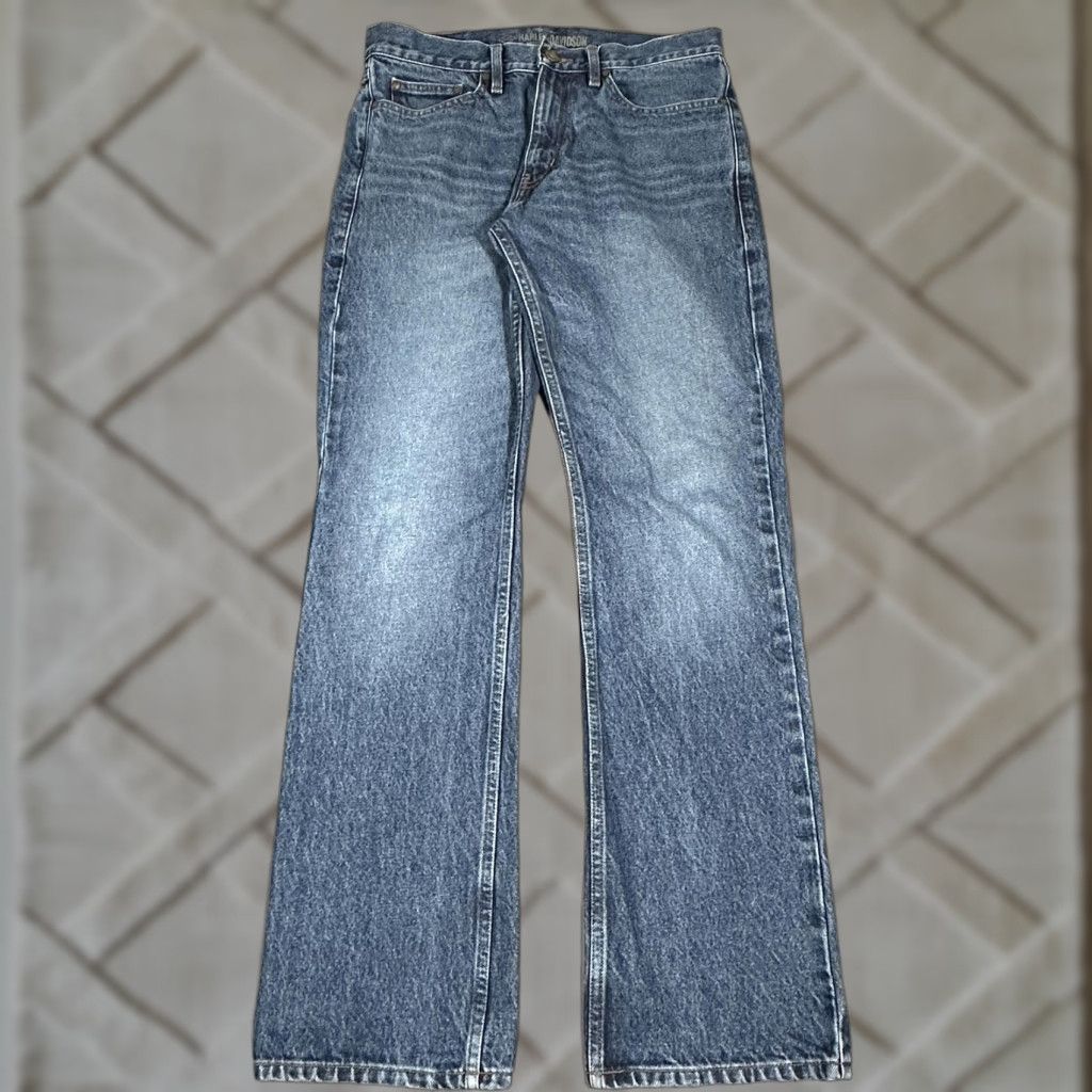 Harley Davidson VINTAGE Harley-Davidson Jeans Mens 33x34 Bootcut Denim Biker Motorcycle Pants Size US 33 - 1 Thumbnail