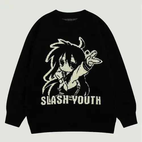 Aran Isles Knitwear Hip Hop Cartoon Anime Knitted Sweaters Men Size US M / EU 48-50 / 2 - 1 Thumbnail