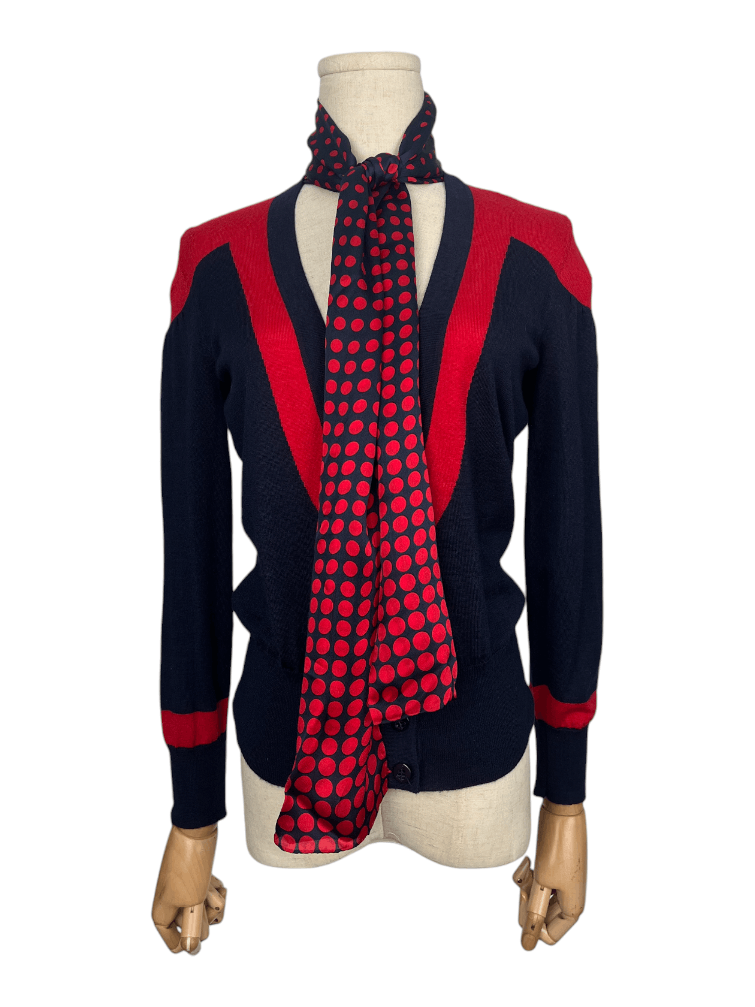 Alexander McQueen Alexander McQueen Cashmere Cardigan With Silk Neck Wrap Size XS / US 0-2 / IT 36-38 - 1 Thumbnail
