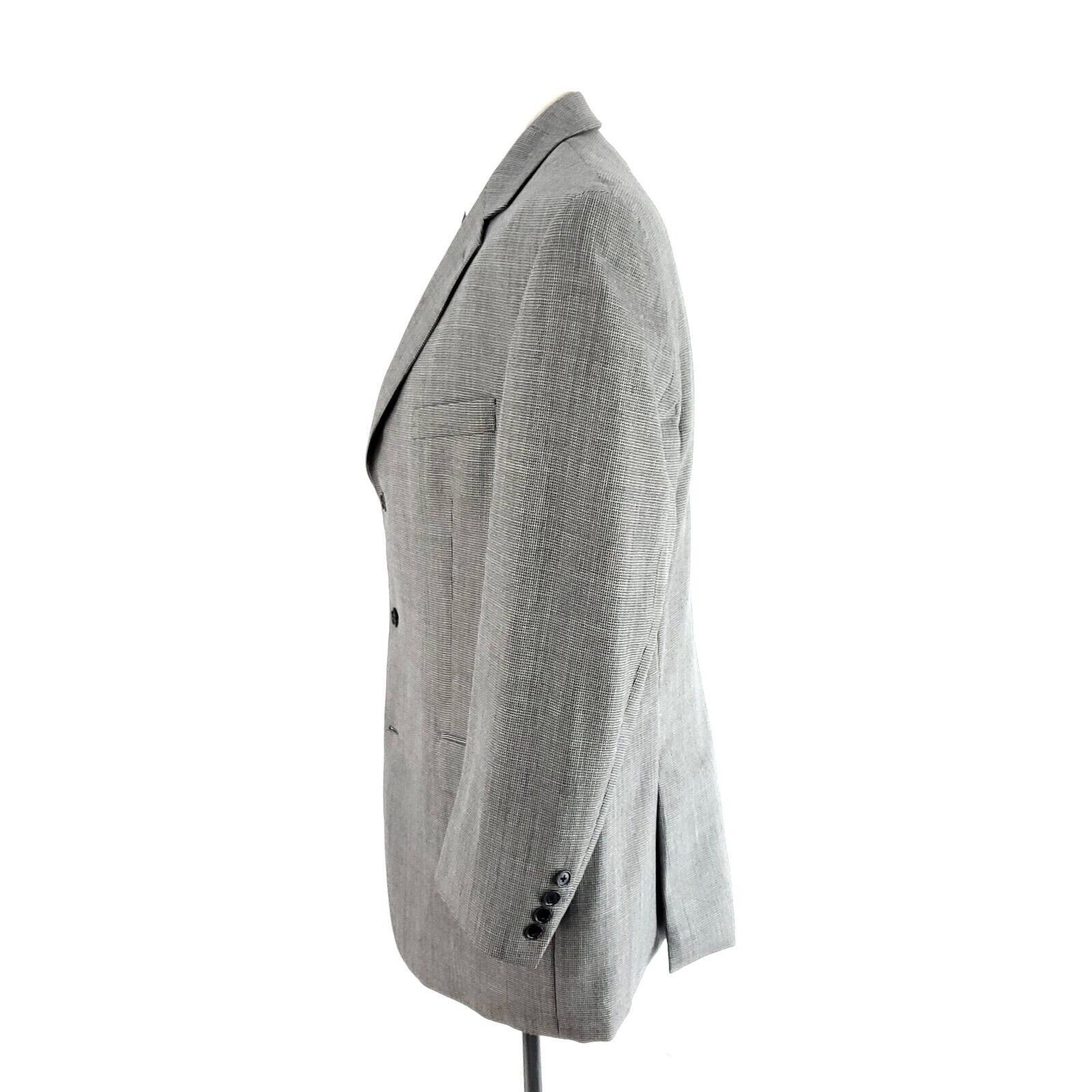 Calvin Klein Calvin Klein Heavy Wool 3 Button Sport Coat 40R Gray Check B Size 40R - 4 Thumbnail