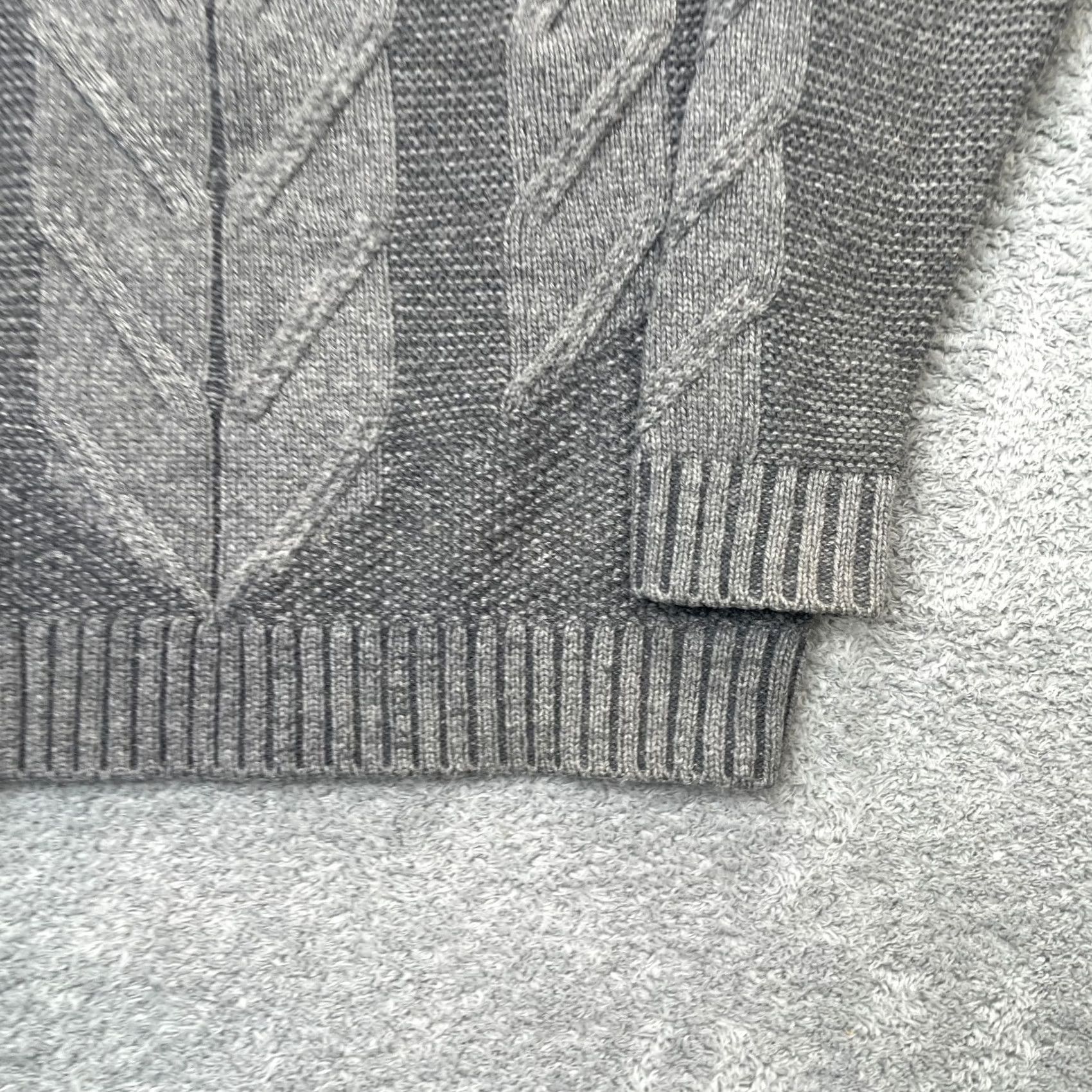 Frank And Oak Frank & Oak Sweater Mens Medium Gray Textured Cable Knit Wool Blend Ribbed Pullover Crew Neck City Classic Preppy Size US M / EU 48-50 / 2 - 3 Thumbnail