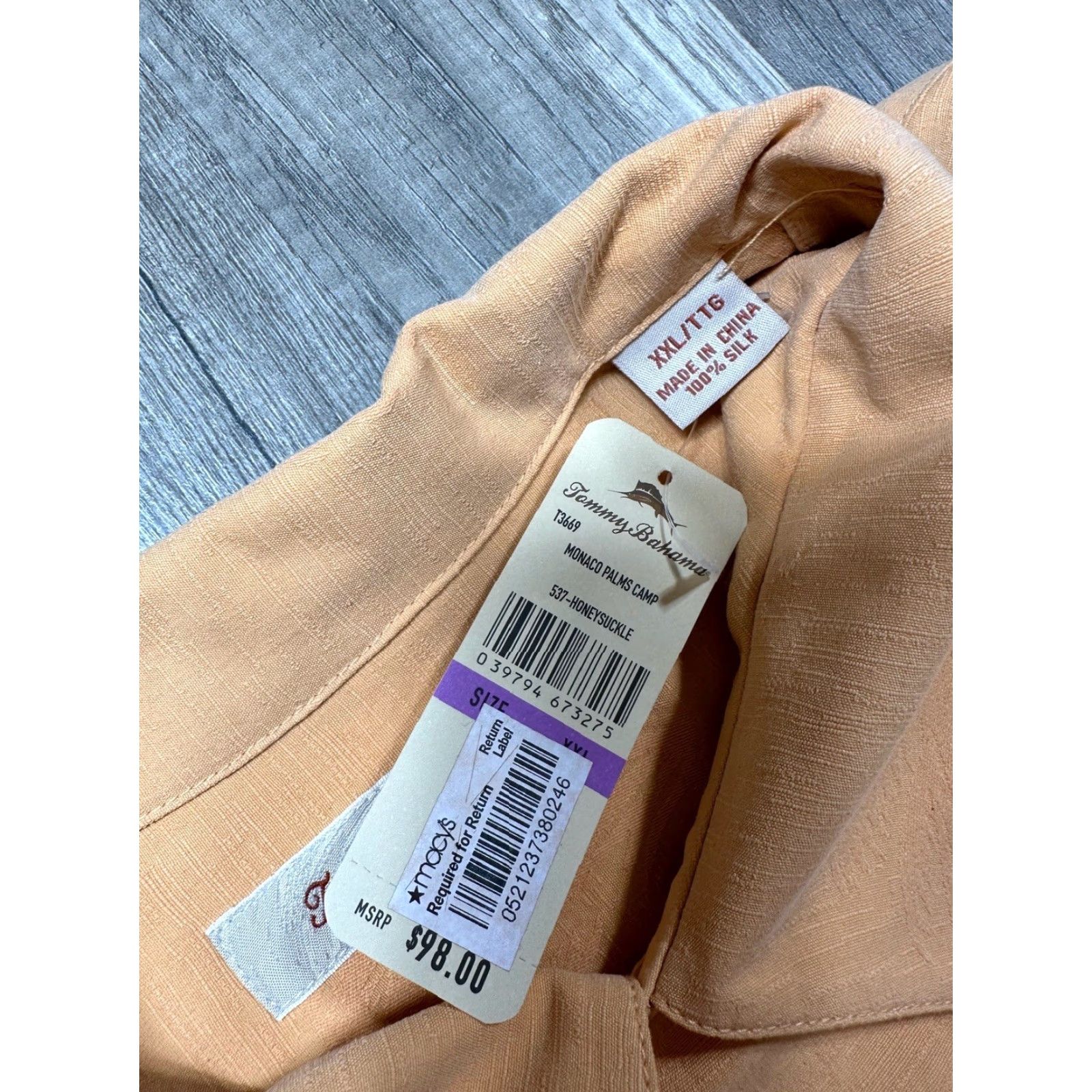 Tommy Bahama NEW Tommy Bahama Monaco Palms 100% Silk Hawaiian Shirt Orange 2XL Mens Short Sleeve Button-Up Shirt Hawaii Palm Trees Orange 2XL Size US XXL / EU 58 / 5 - 7 Thumbnail