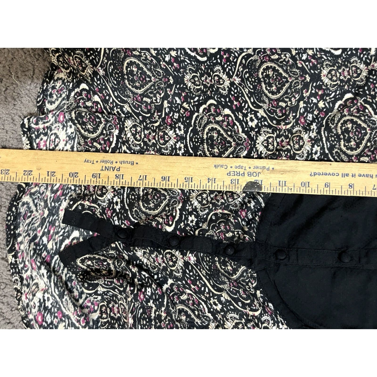 Lucky Brand VINTAGE Lucky Brand Sheer Henley Blouse Women’s Size Large Black Boho Love Size L / US 10 / IT 46 - 5 Thumbnail