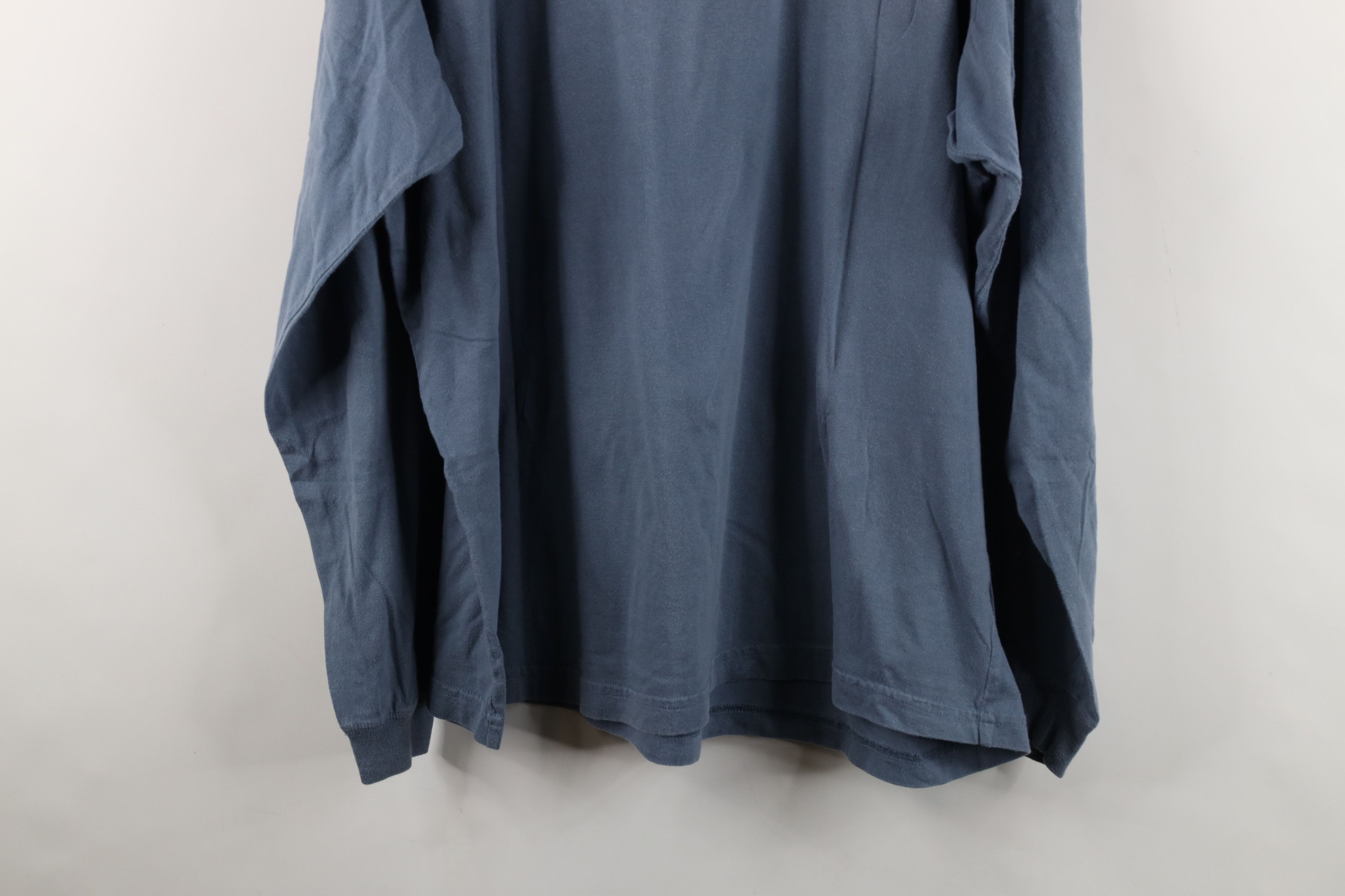 Vintage Vintage 90s Streetwear Blank Cotton Long Sleeve T-Shirt Blue Size US XL / EU 56 / 4 - 12 Thumbnail