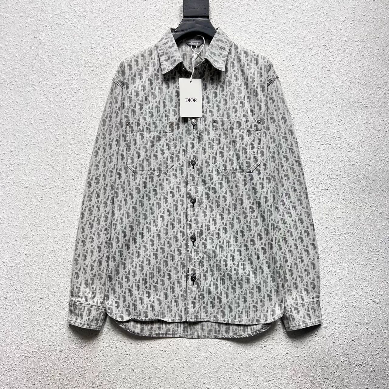 Dior dior gray and white denim shirt jacket Size US L / EU 52-54 / 3 - 1 Thumbnail
