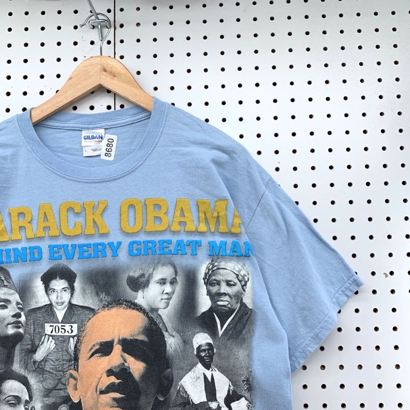 Gildan Barack Obama President Shirt Large Blue AOP All Over Print Mens 2008 22x30 Size US L / EU 52-54 / 3 - 5 Thumbnail