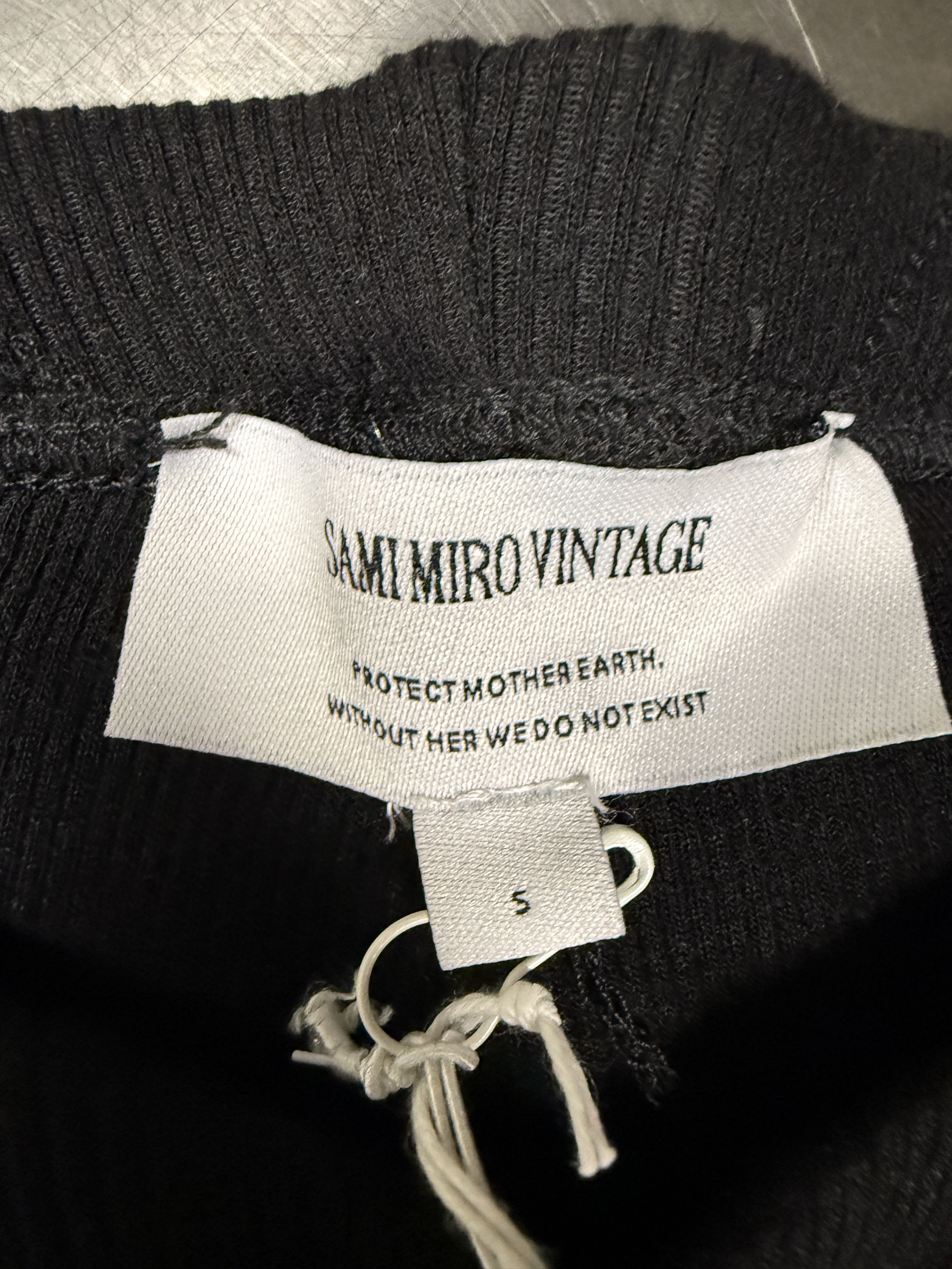 SAMI MIRO VINTAGE SAMI MIRO VINTAGE Black Rib Asymmetric Pants Size 26" / US 2 / IT 38 - 7 Thumbnail