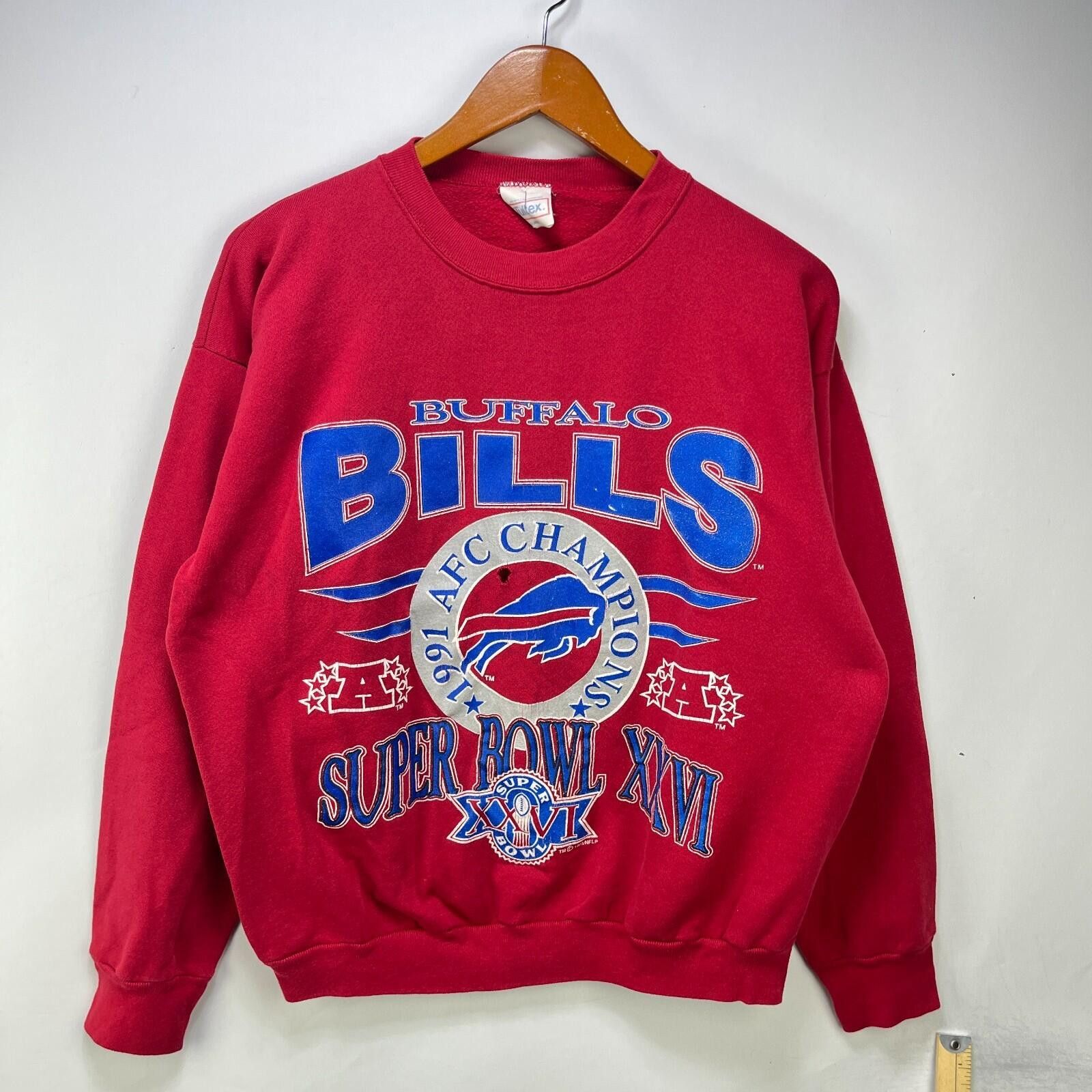 Champion Vintage 1991 Buffalo Bills Super Bowl XXVI Sweatshirt XL Size ONE SIZE - 1 Thumbnail