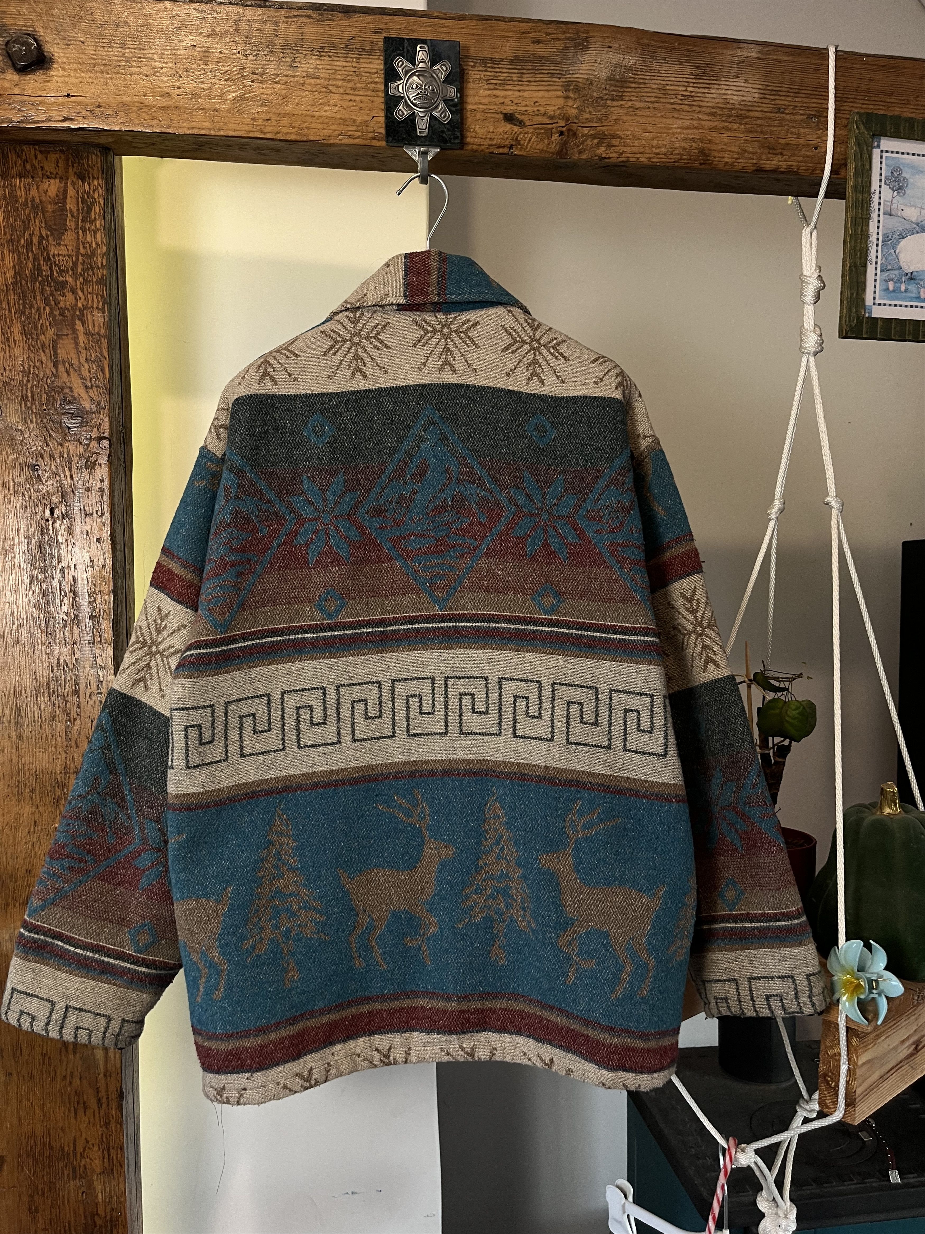 Vintage 90s Vintage Aztec Knits All Over Jacket Size US L / EU 52-54 / 3 - 2 Thumbnail