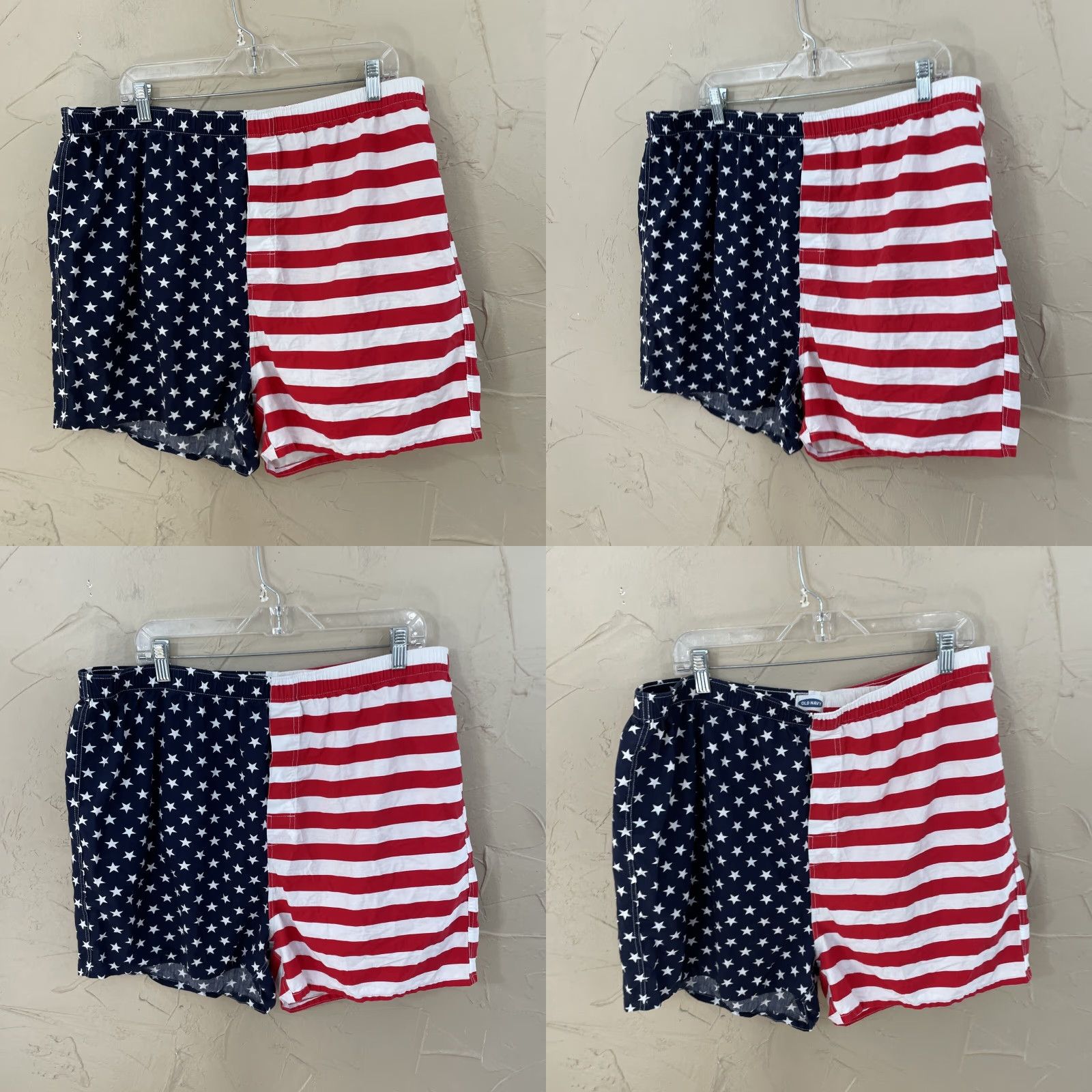Old Navy OLD NAVY Shorts Men XL AMERICAN FLAG PRINT red white blue Stretch Cool Summer XL Size US 36 / EU 52 - 8 Thumbnail