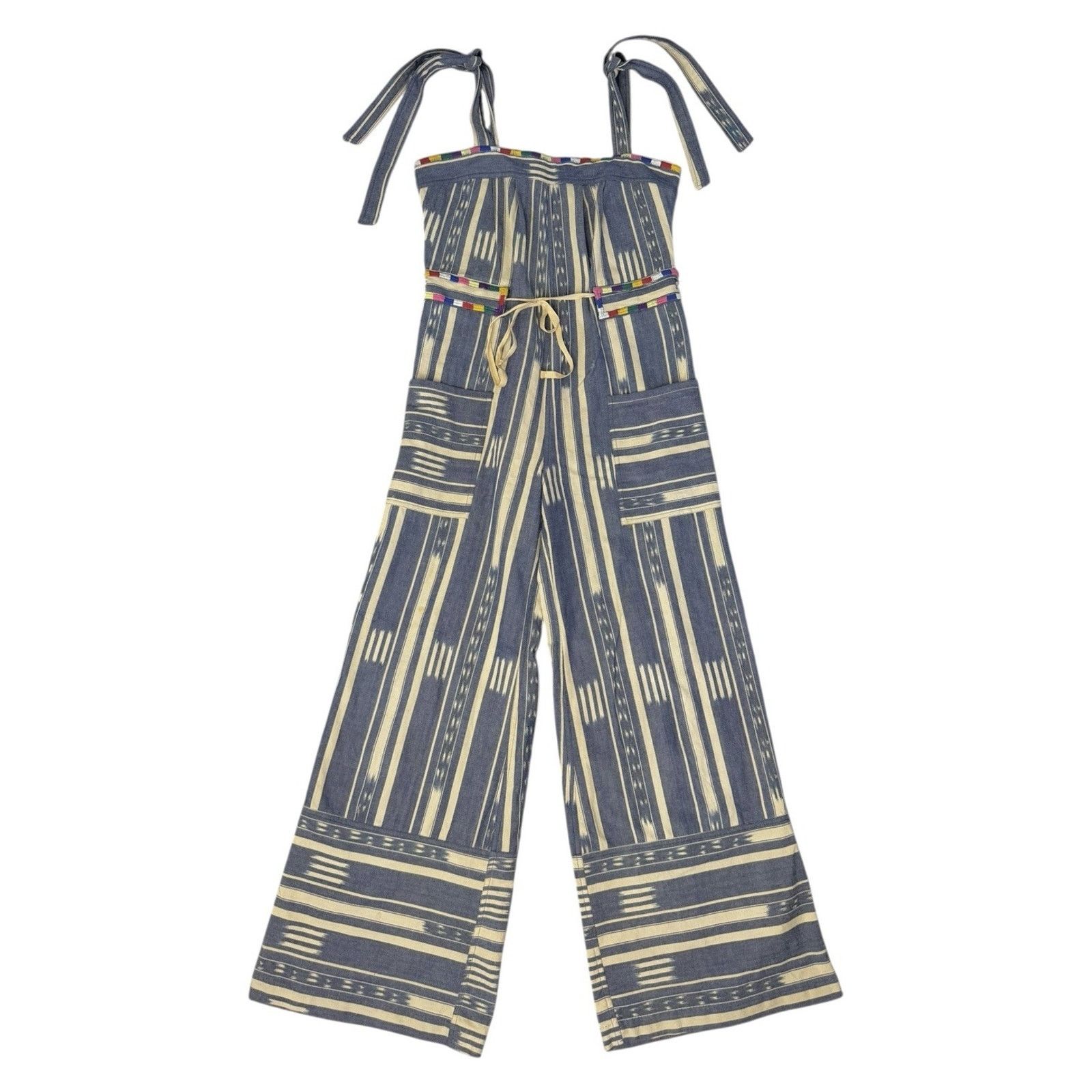 Other WARM Jessie Jumpsuit Boho Embroidered Striped Romper Sz XS Size 27" / US 4 / IT 40 - 3 Thumbnail