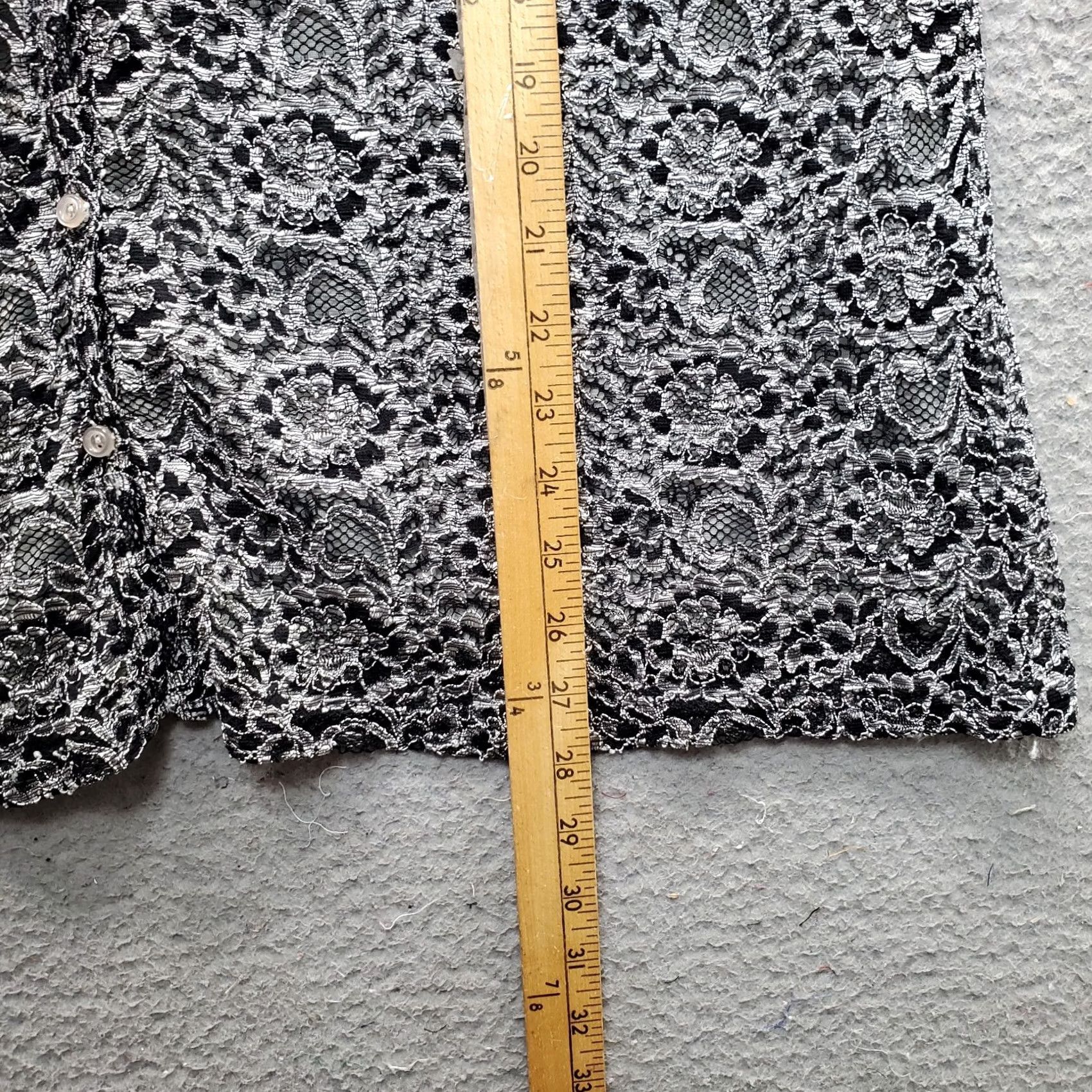 Avenue Avenue Shirt Womens 26/28 Multi Lace Floral Rayon Lined 3/4 Sleeve Button-Up Size 4XL / US 24-26 - 3 Thumbnail