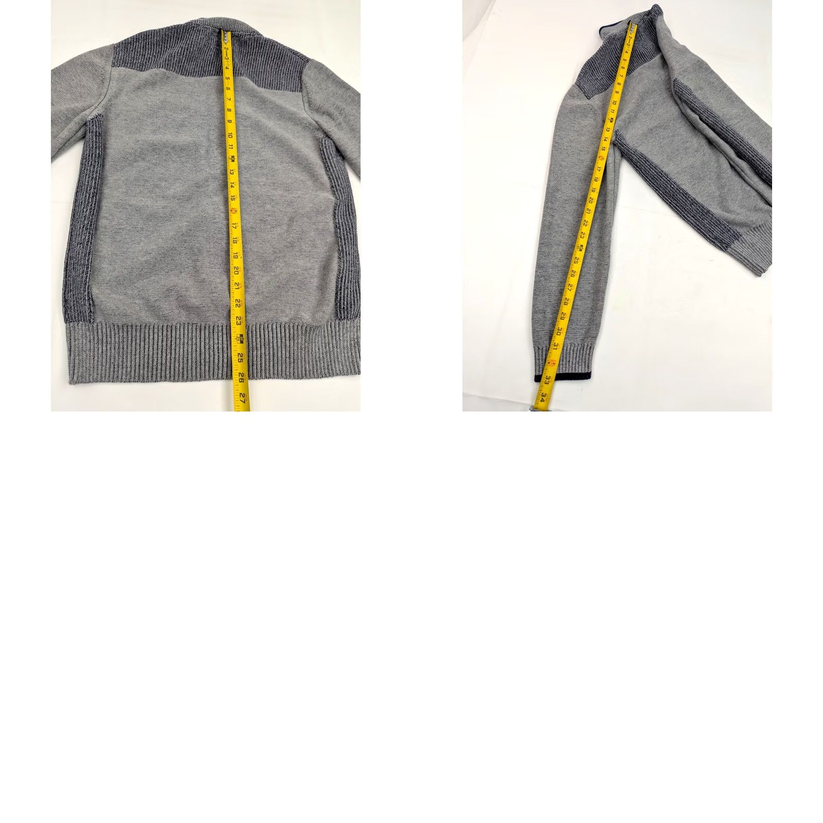 Carbon2Cobalt Carbon 2 Cobalt Full Zip Knit Sweater Cardigan Jacket Men M Gray Navy Blue Size US M / EU 48-50 / 2 - 8 Thumbnail