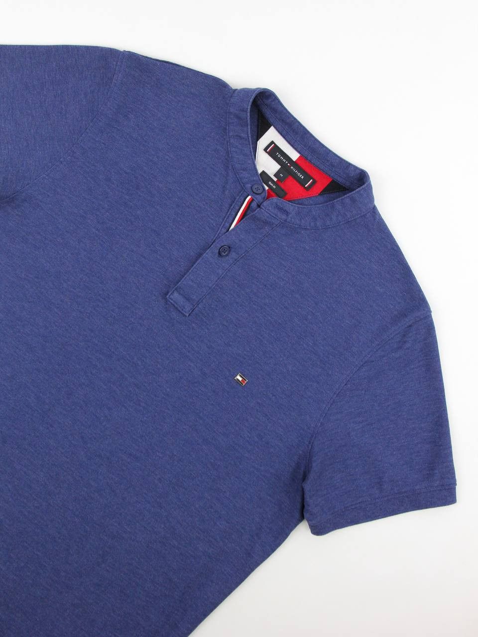 Tommy Hilfiger TOMMY HILFIGER Blue Slim Fit Shirt without Collar Size US M / EU 48-50 / 2 - 6 Thumbnail