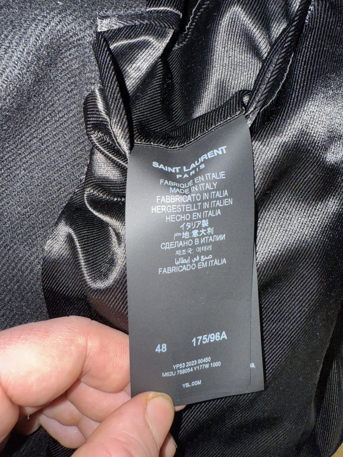 Saint Laurent Paris F/W24 Peak Collar Chesterfield Jacket by Anthony Vaccarello Size US M / EU 48-50 / 2 - 3 Thumbnail