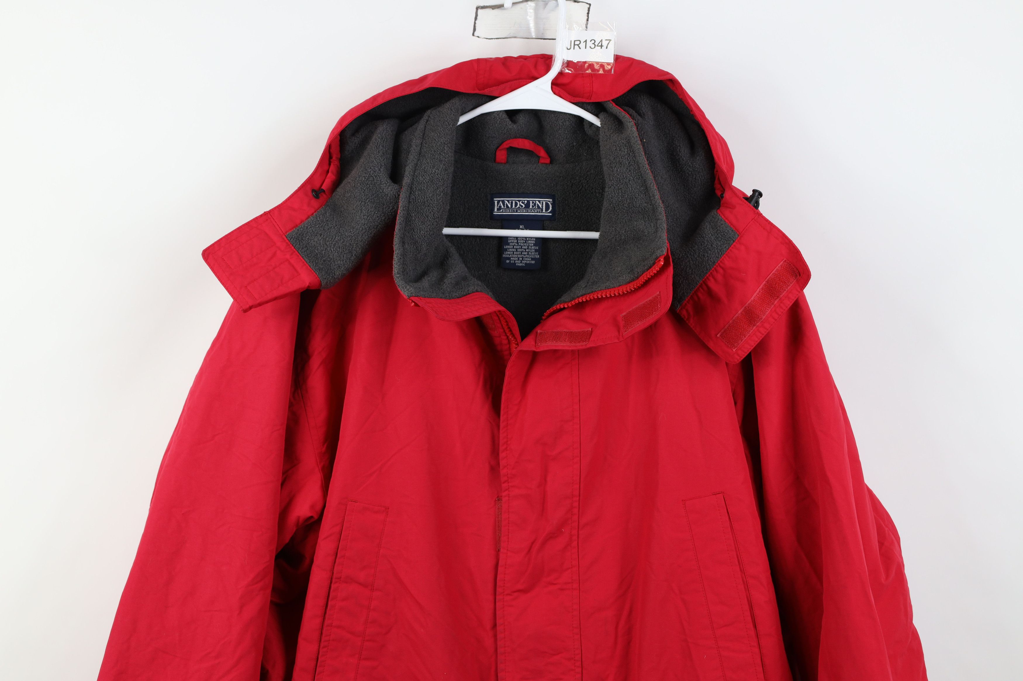 Lands' End Vintage 90s Y2K Lands End Lined Hooded Parka Jacket Coat Red Size US XL / EU 56 / 4 - 2 Thumbnail