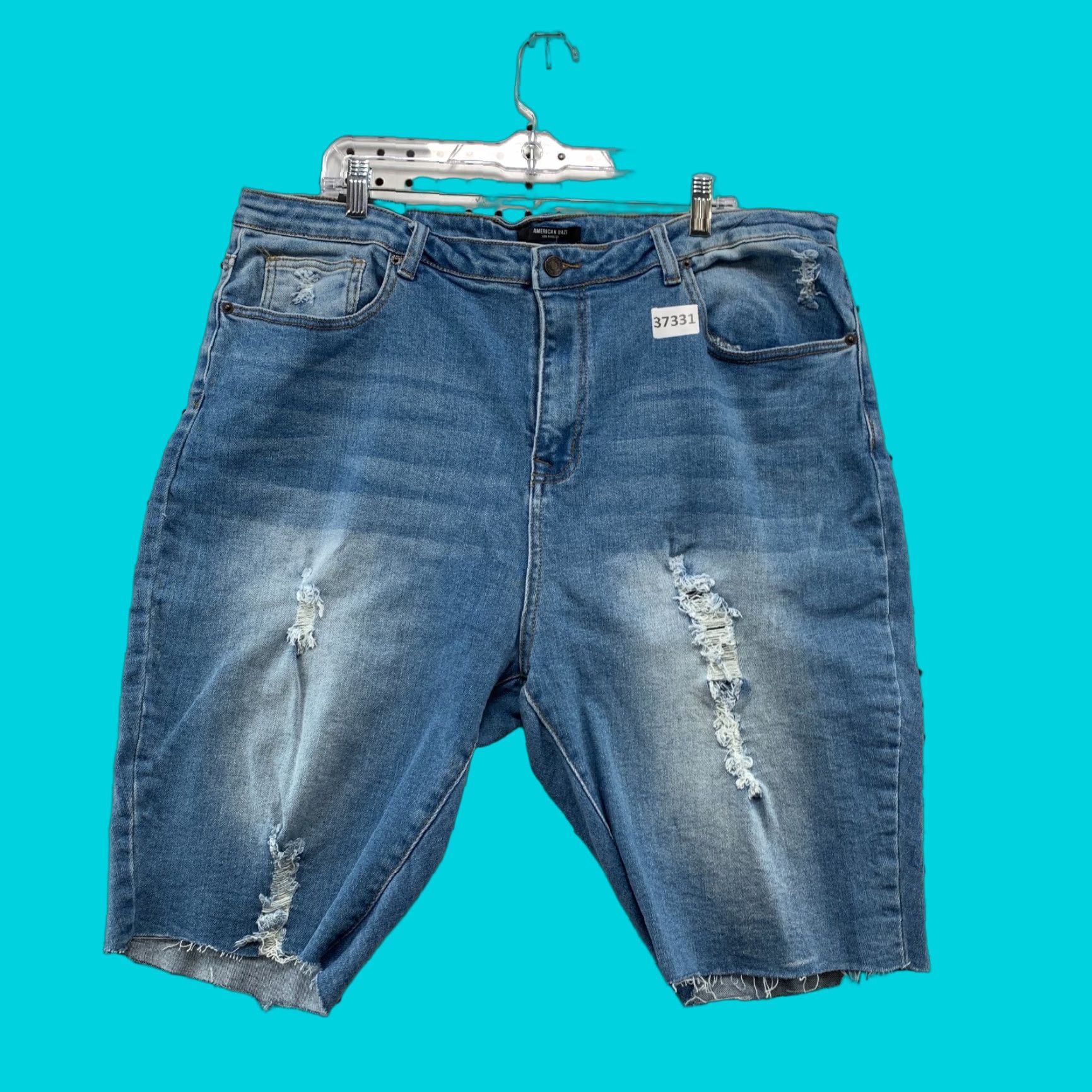 Denime NEW American Bazi Distressed Denim Bermuda Shorts Plus Size 3X Blue 38 Waist 10 Inseam Womens Size 40" / US 18 - 1 Thumbnail
