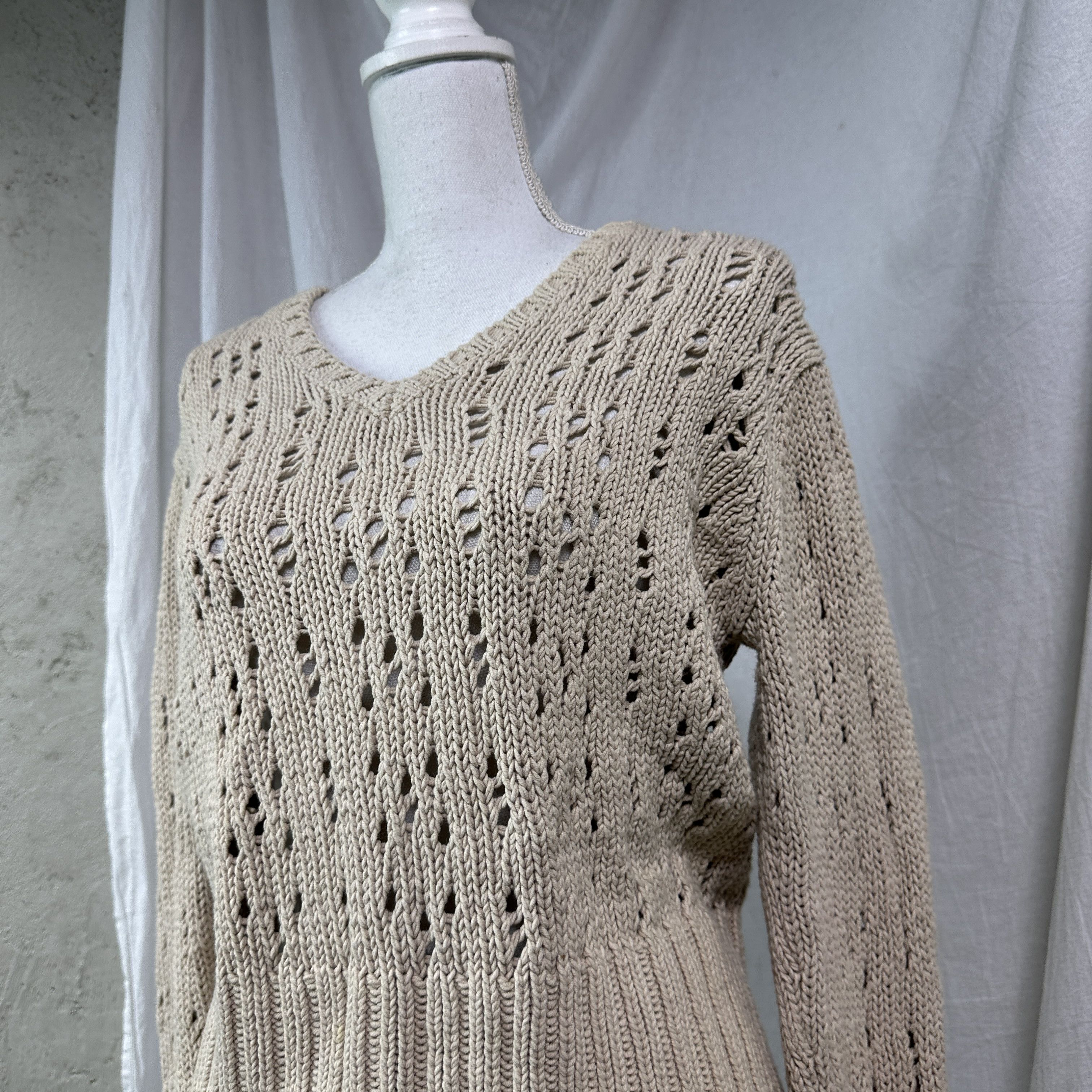 Vintage Vintage Avant Garde Cropped Distressed Sweater Y2K Size XL / US 12-14 / IT 48-50 - 5 Thumbnail