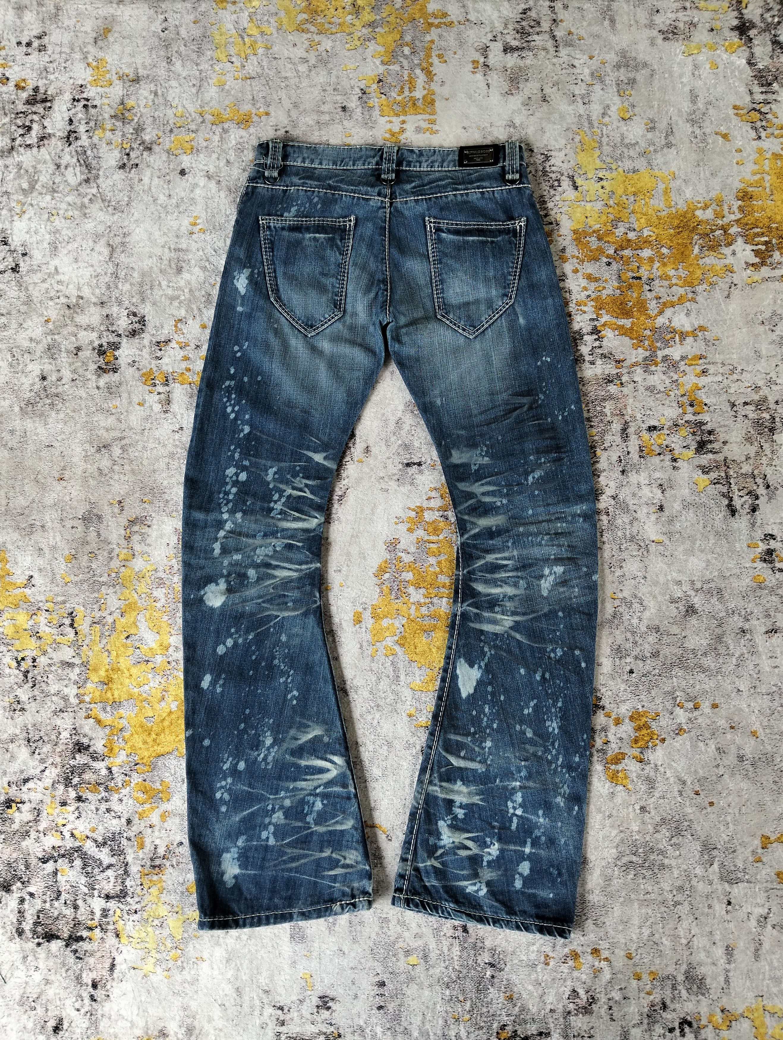 Tornado Mart 2000s Buffalo Bobs Curve Whisker Paint Flared Low Rise Jeans Size US 32 / EU 48 - 2 Thumbnail