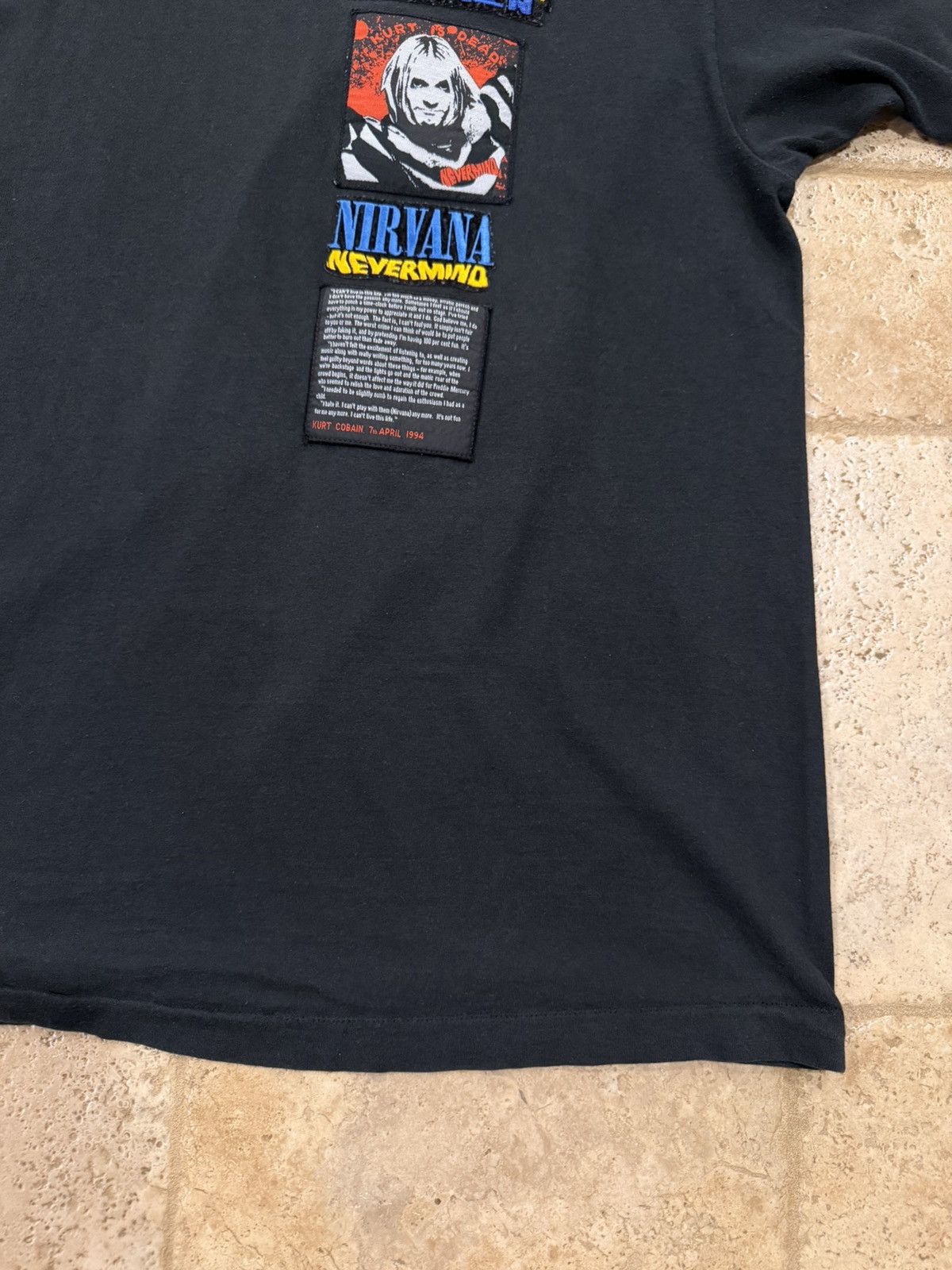 Vintage Vintage Kurt Cobain Nirvana Memorial Big Face / Patches Tee Size US XL / EU 56 / 4 - 5 Thumbnail