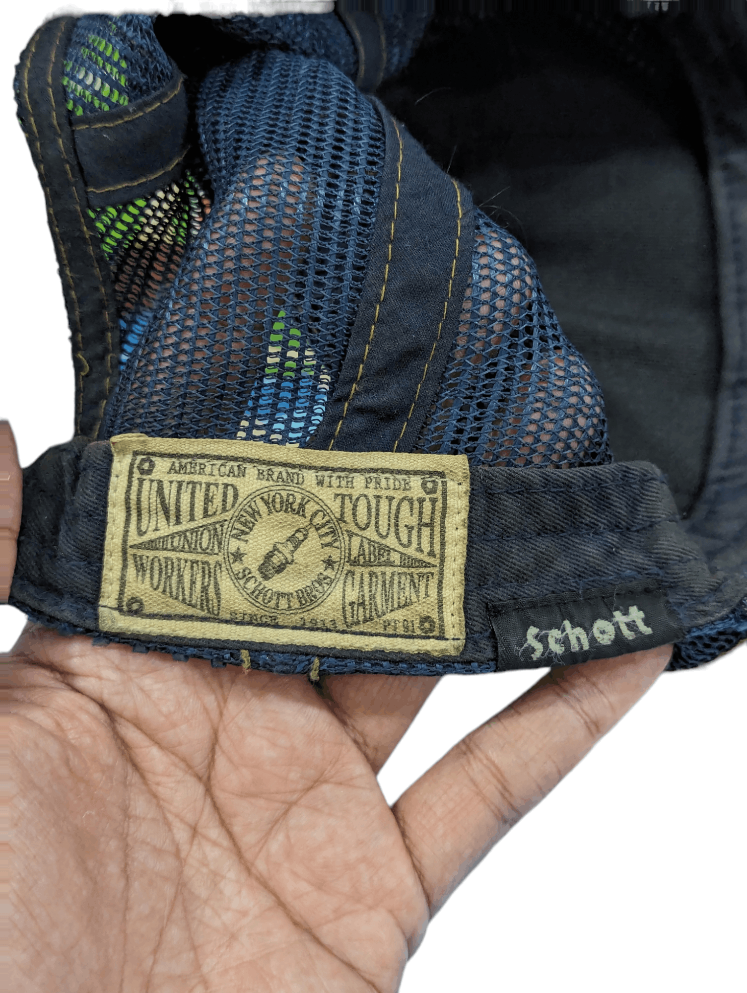 Schott SCHOTT DENIM DISTRESSED TRUCKER HAT CAP Size ONE SIZE - 2 Thumbnail