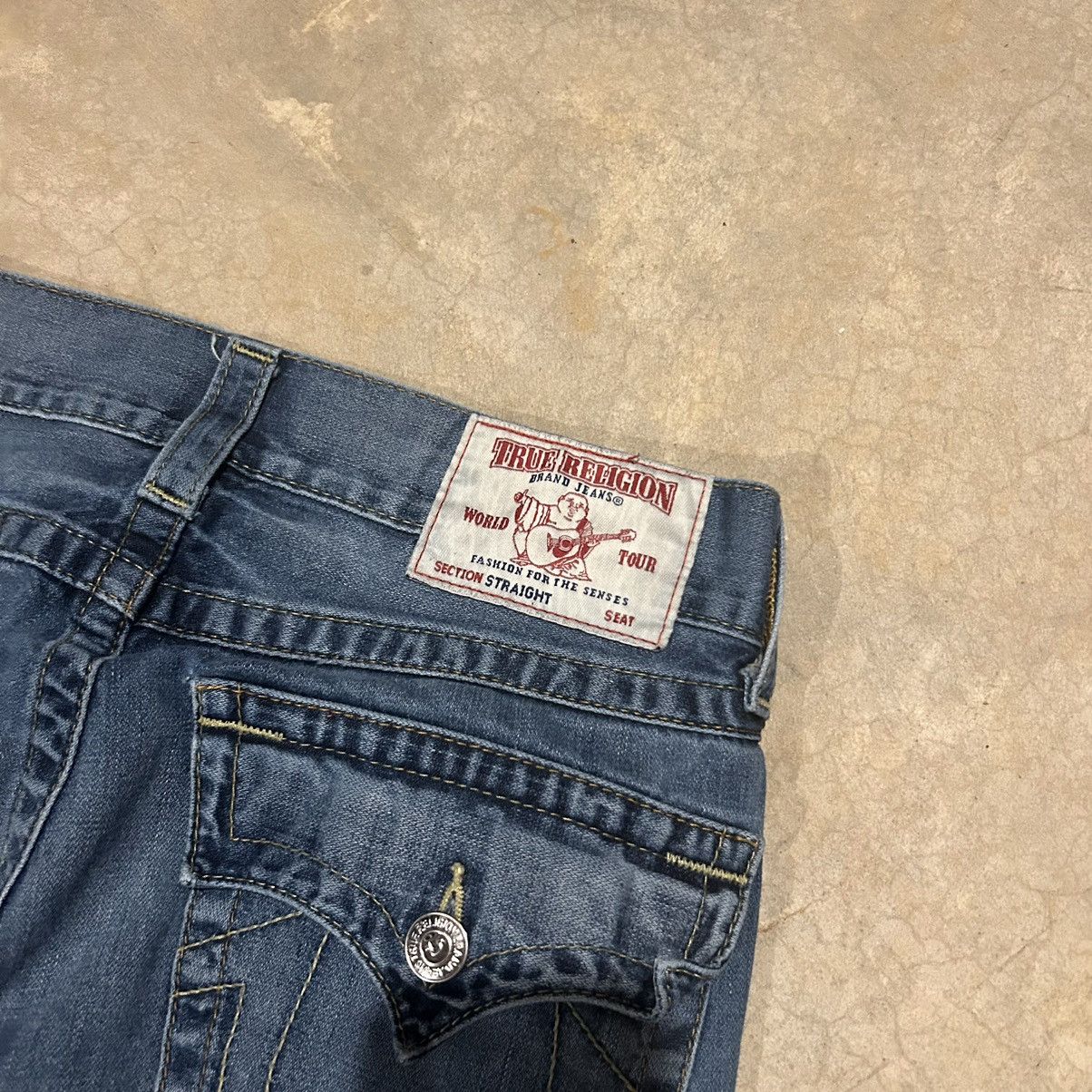 Japanese Brand × True Religion × Vintage Vintage Y2K True Religion Distressed Baggy Jeans Cyber Rare Size US 32 / EU 48 - 4 Thumbnail
