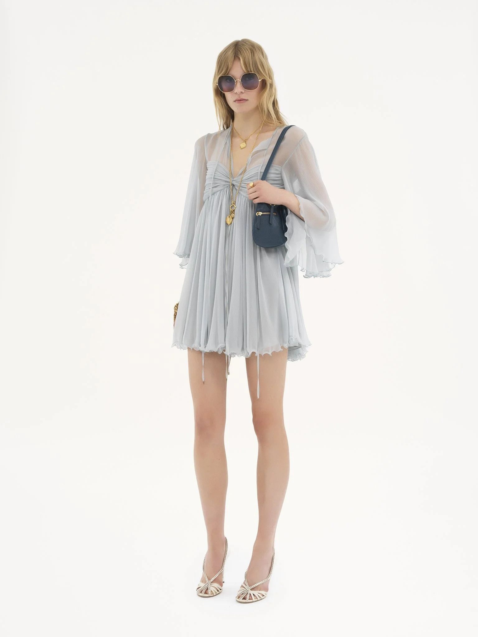 Chloe o1loc1c10226 Mini Dress in Iry Grey Size M / US 6-8 / IT 42-44 - 2 Thumbnail