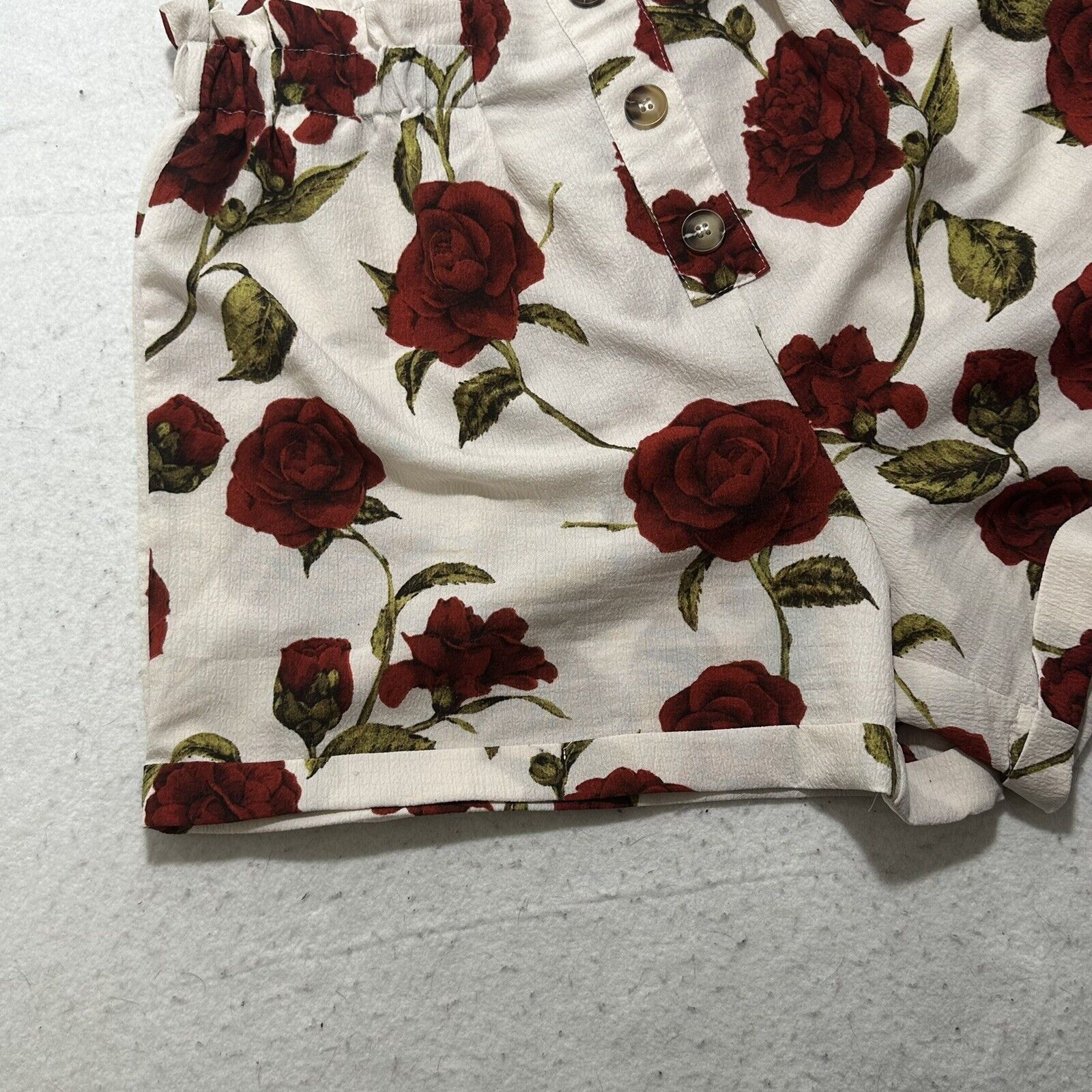 Shein Shein Curve 0XL Lightweight 3.5" Inseam Rose Floral Shorts Size 38" / US 16 / IT 52 - 4 Thumbnail